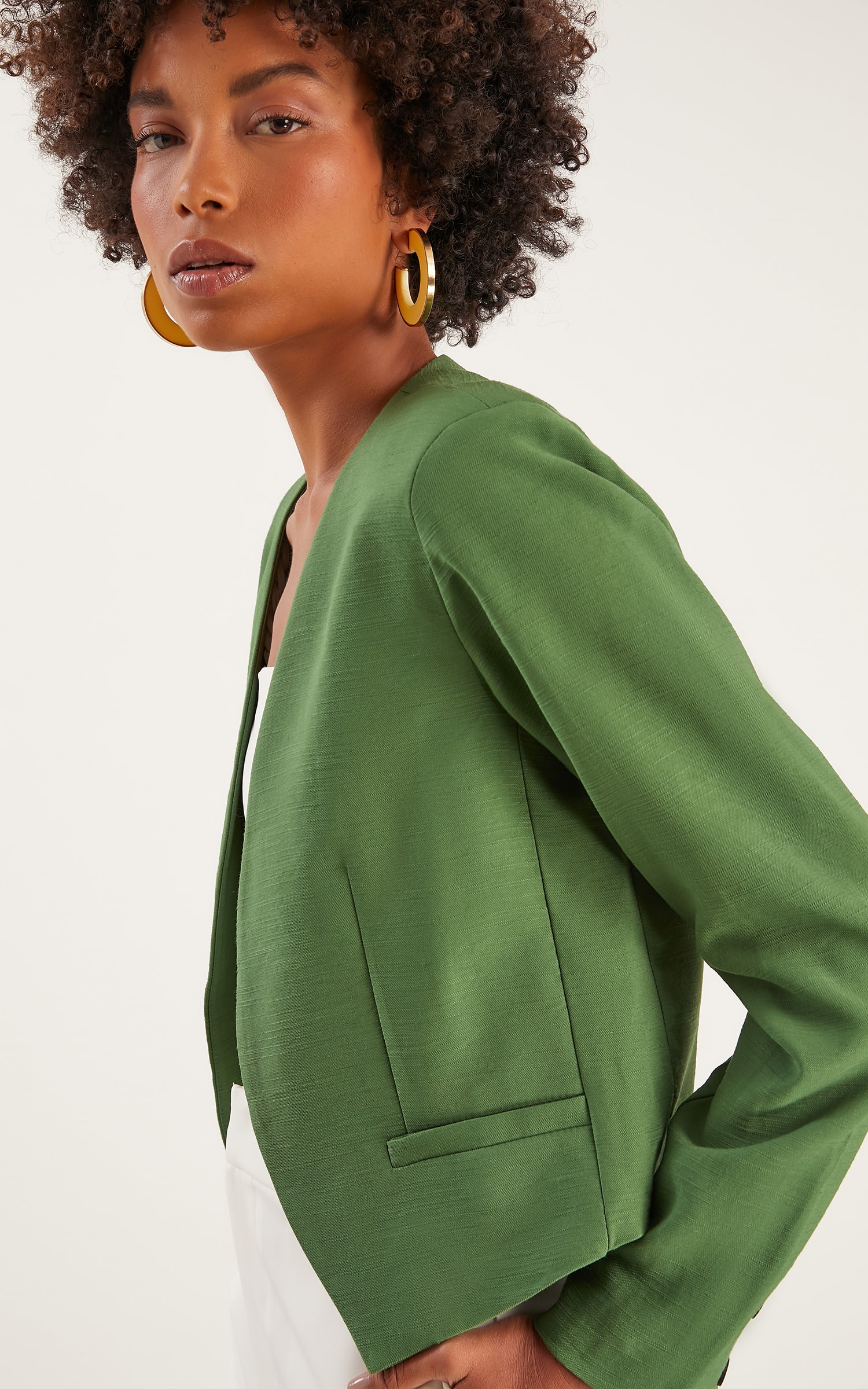 Blazer Cropped Semear Verde Militar