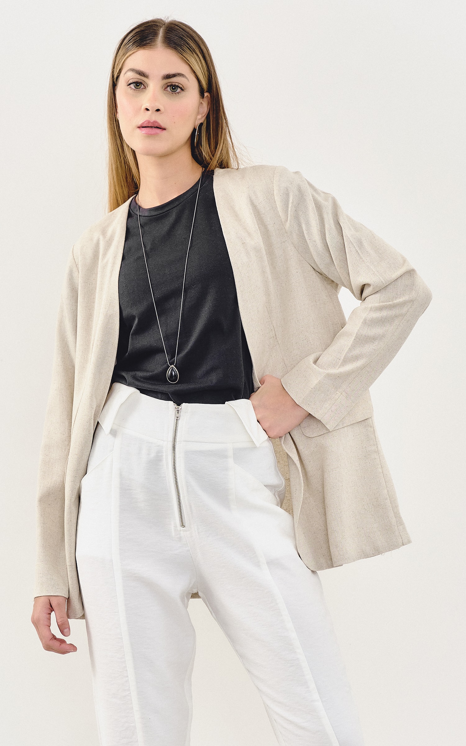 Blazer Lapela Cajueiro Cru