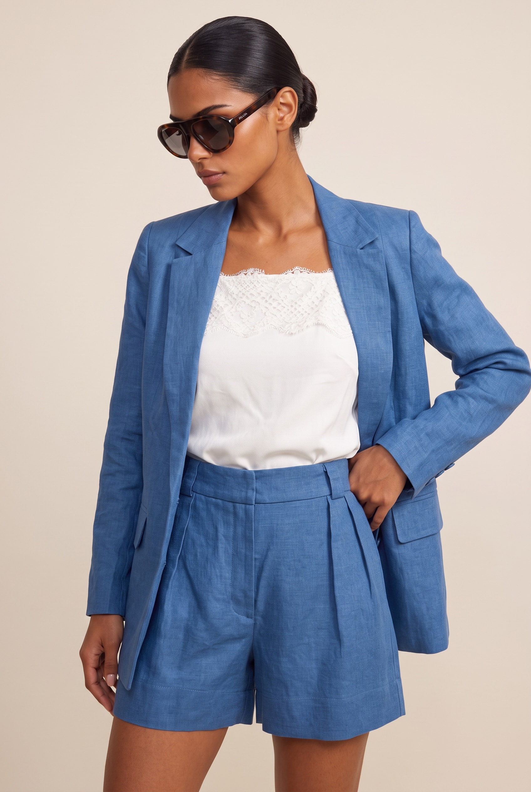 Blazer Linho Lust Azul Mykonos