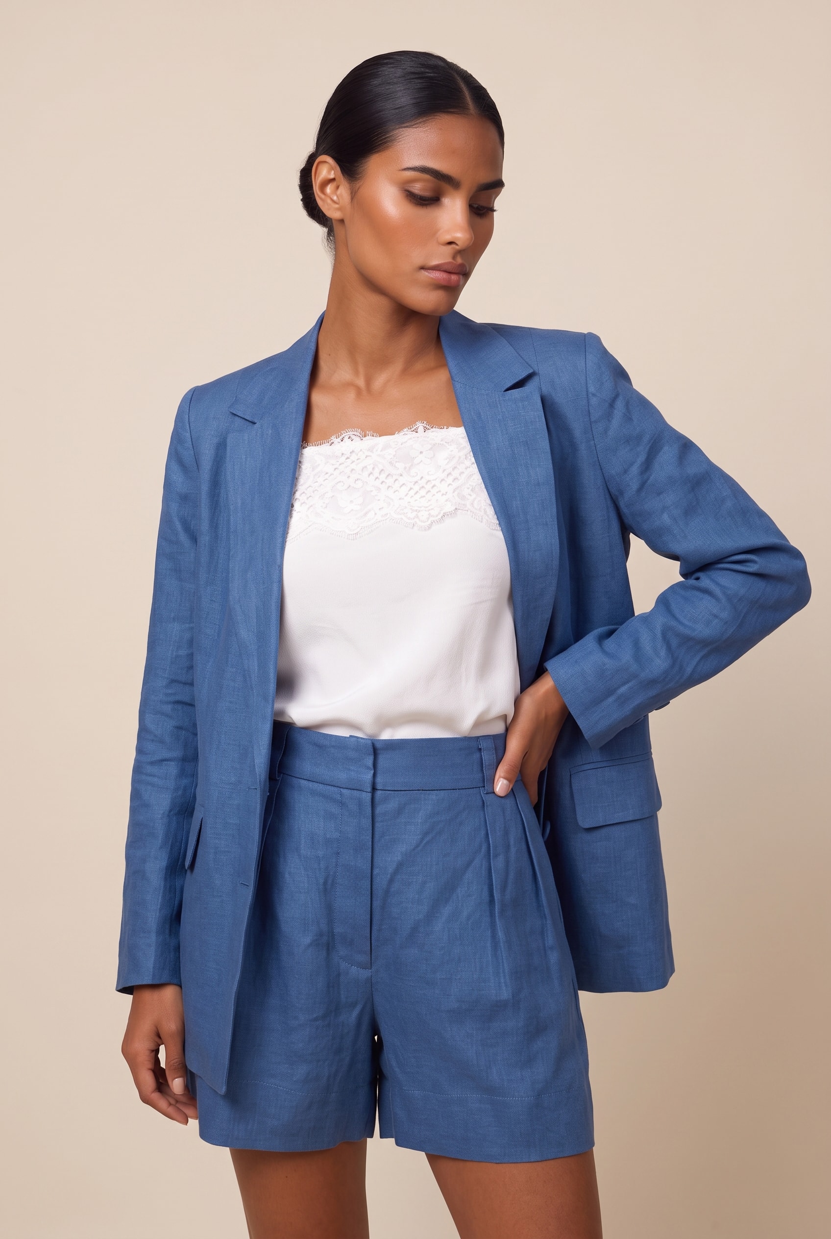 Blazer Linho Lust Azul Mykonos