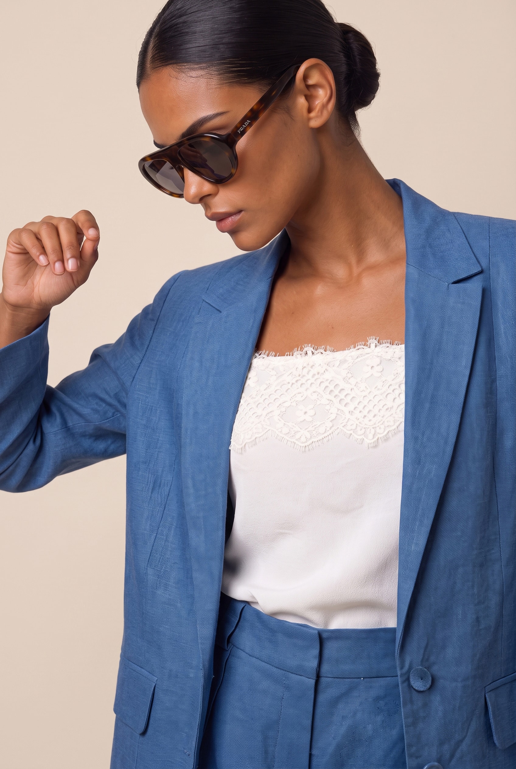 Blazer Linho Lust Azul Mykonos