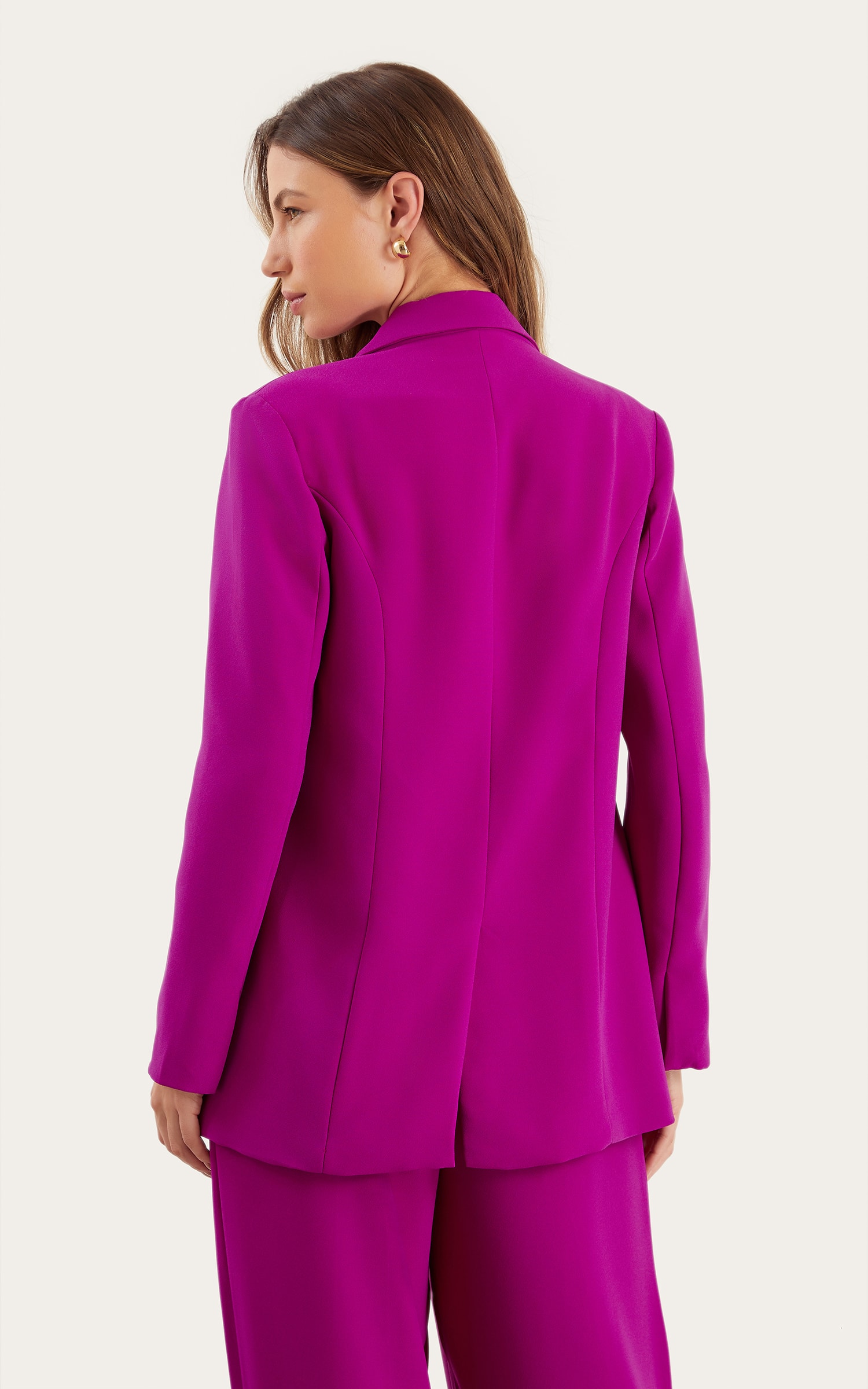Blazer Living Detalhe Lapela Fucsia
