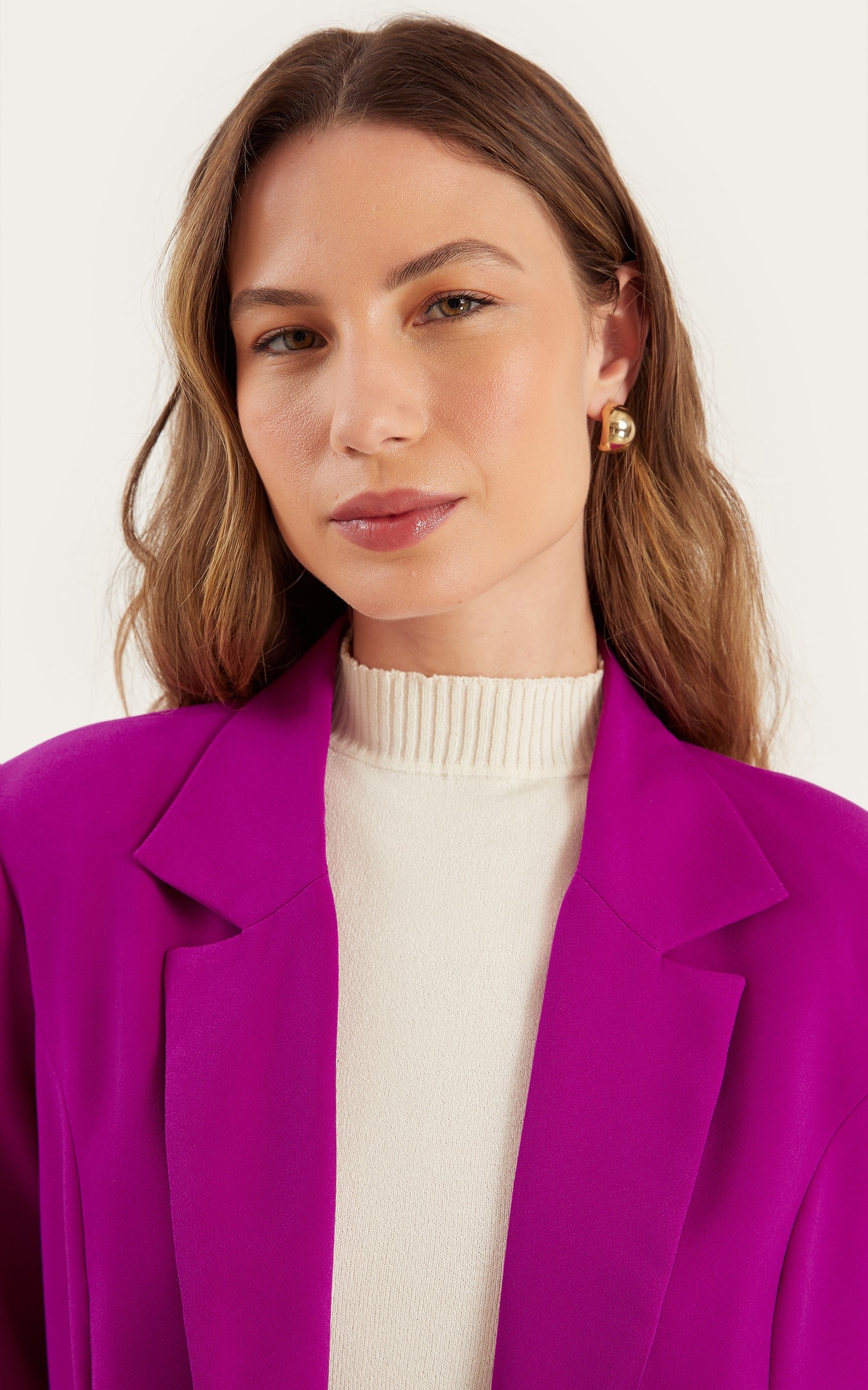 Blazer Living Detalhe Lapela Fucsia