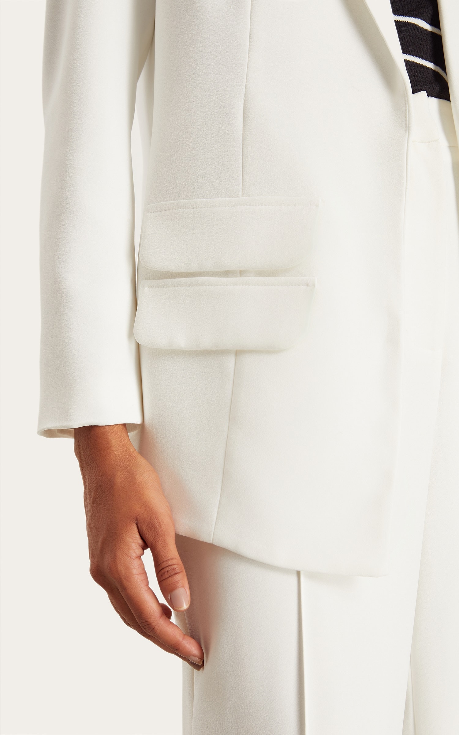 Blazer Living Detalhe Lapela Off White