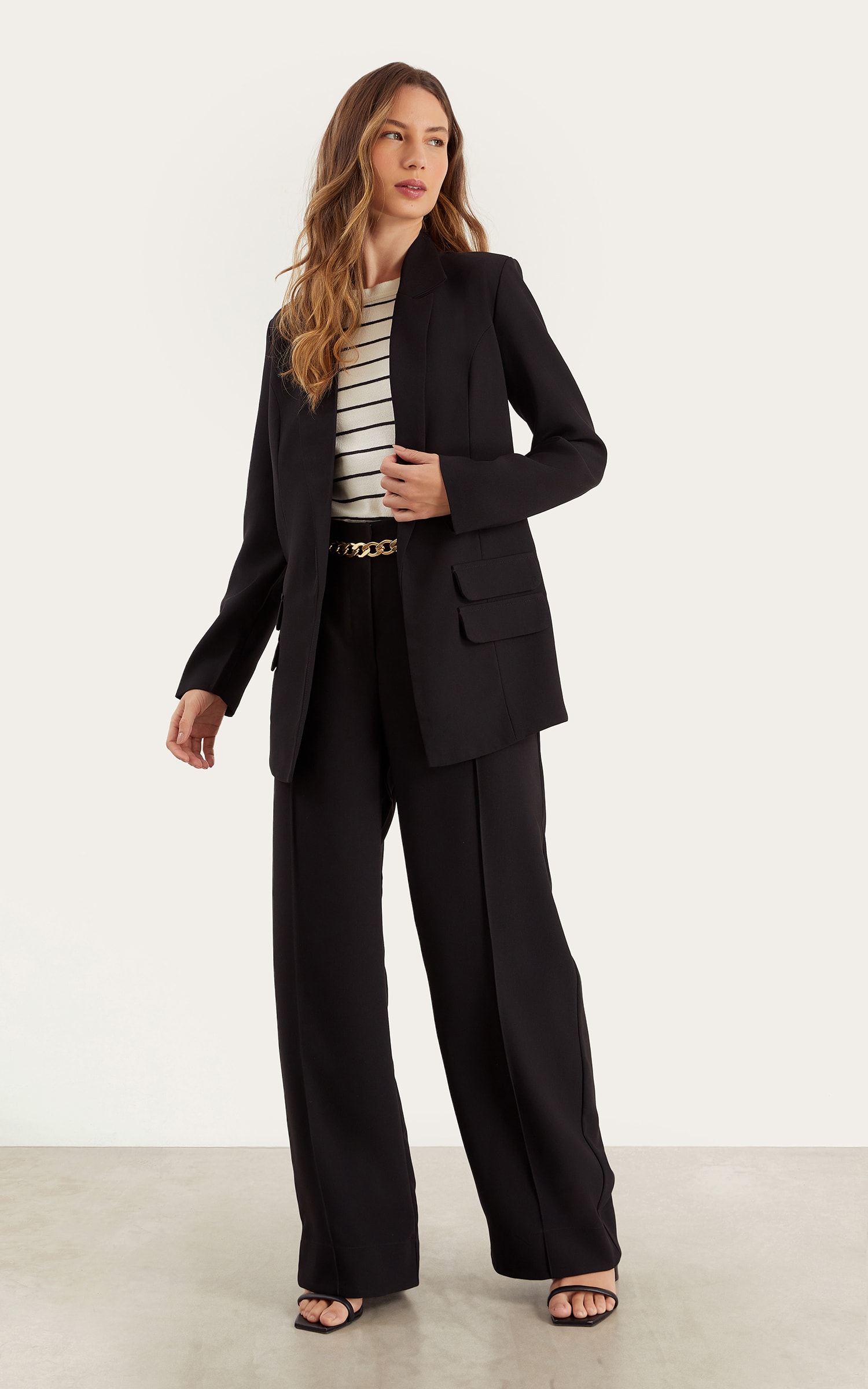 Blazer Living Detalhe Lapela Preto