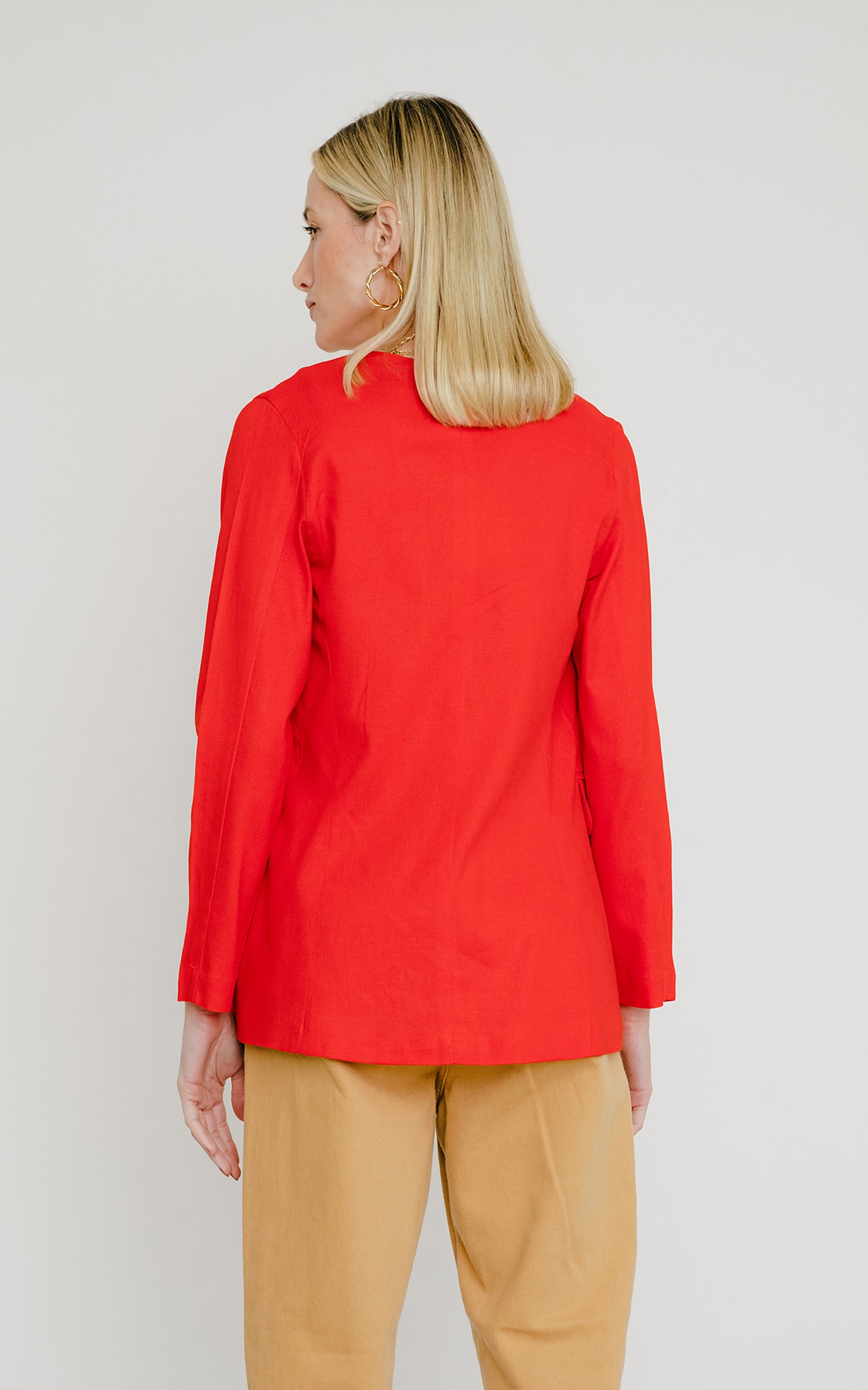 Blazer Neutro Vermelho