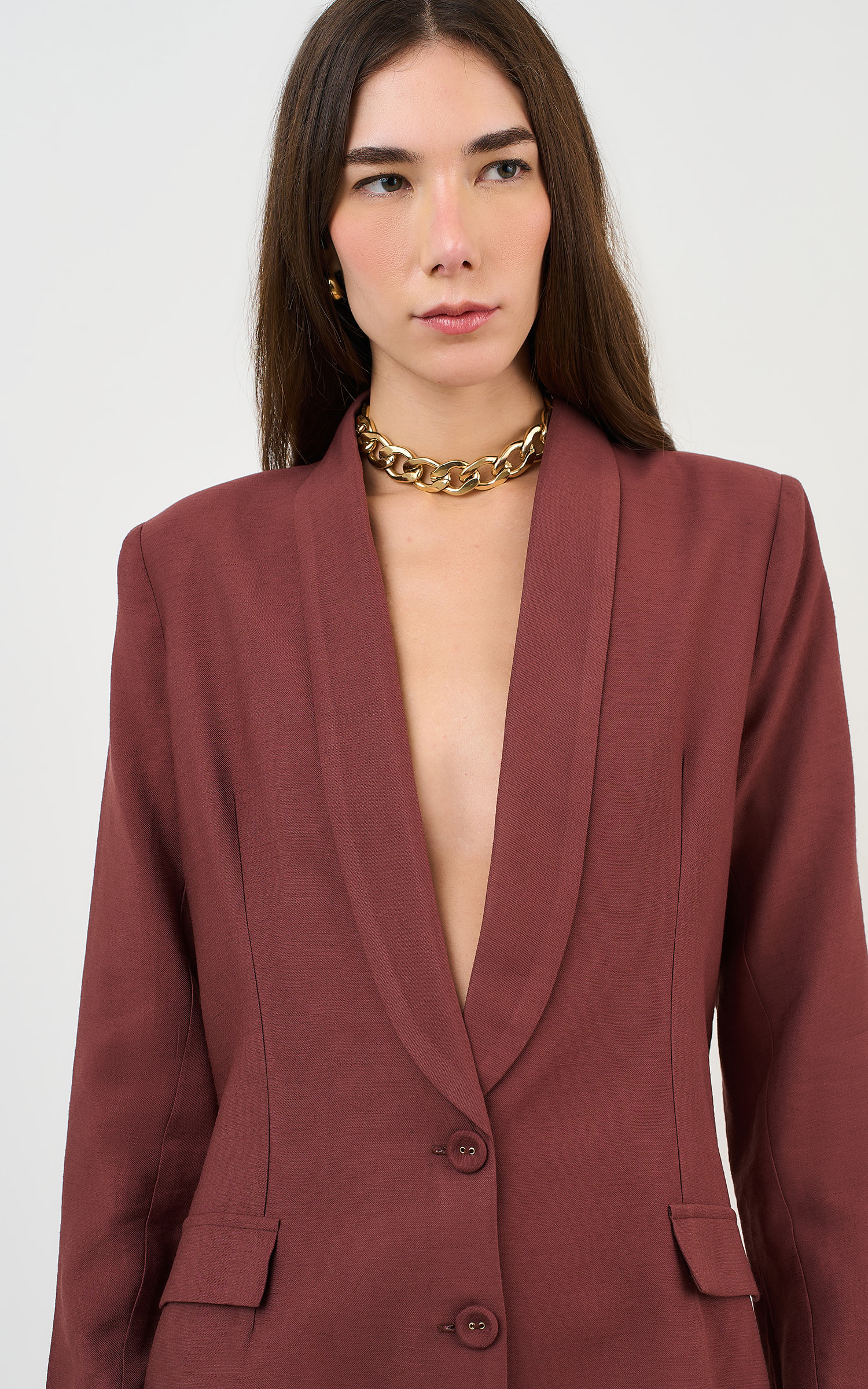 Blazer Reto Amaranto Chocolate