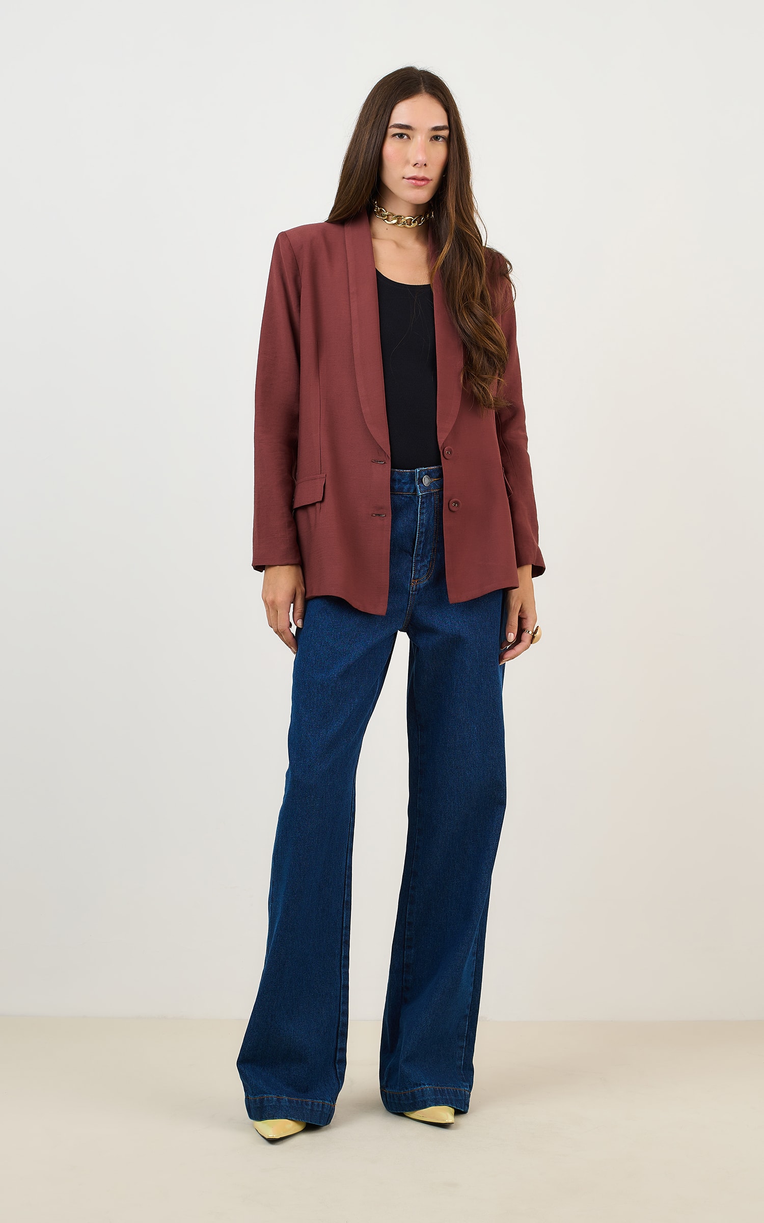 Blazer Reto Amaranto Chocolate