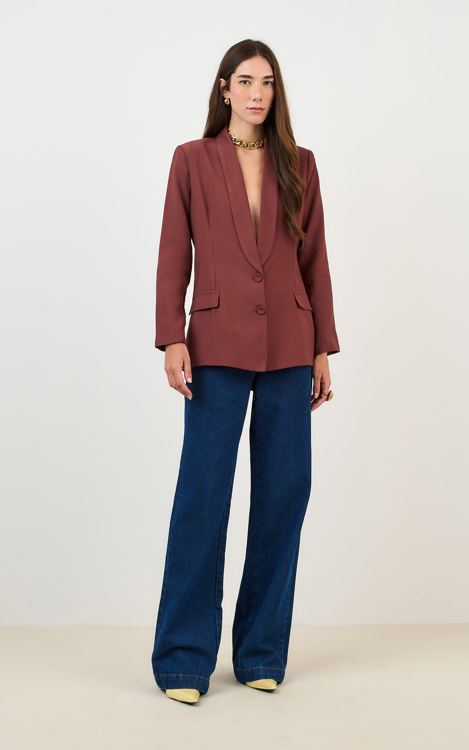 Blazer Reto Amaranto Chocolate