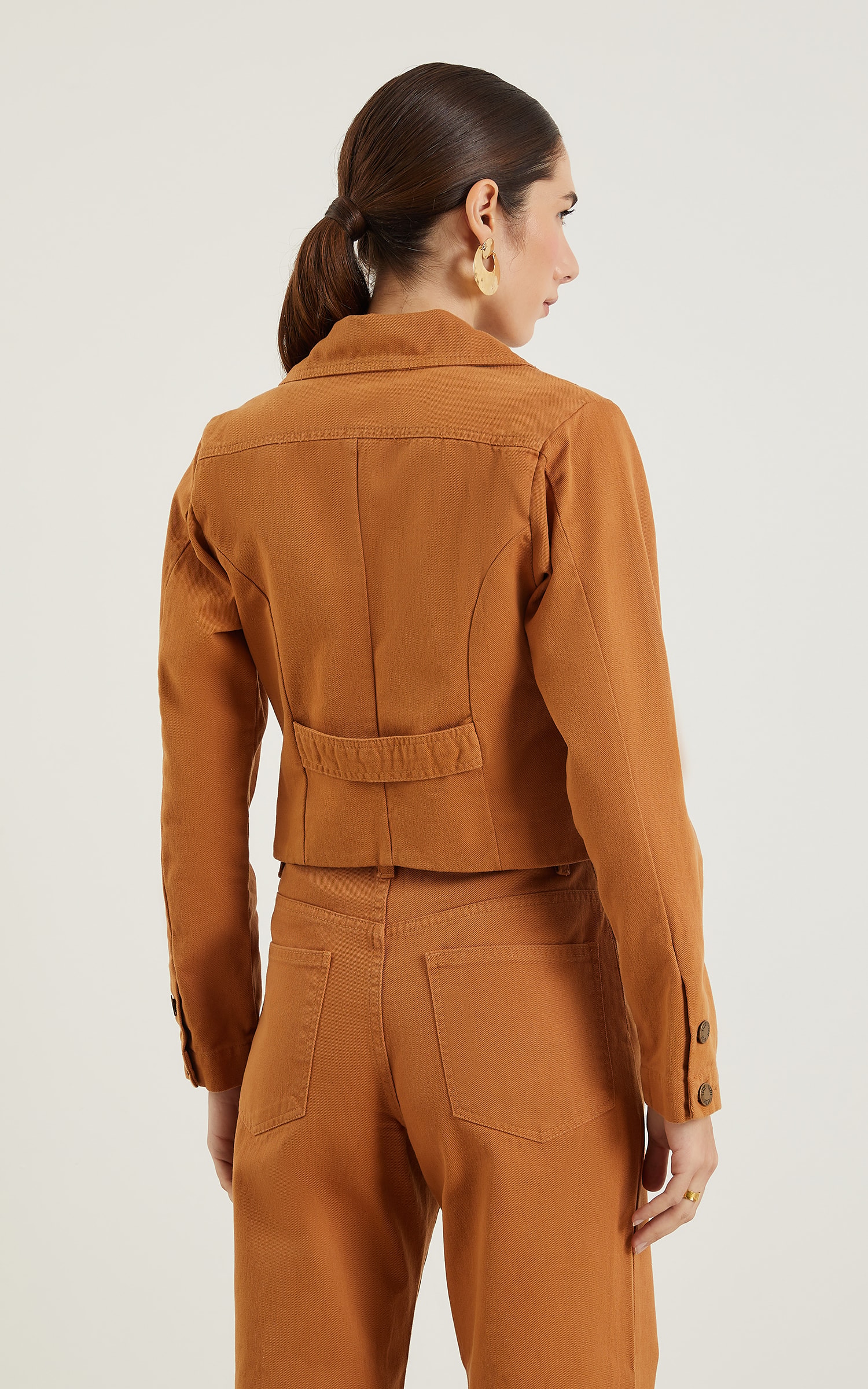 Blazer Sarja Botões Caramelo