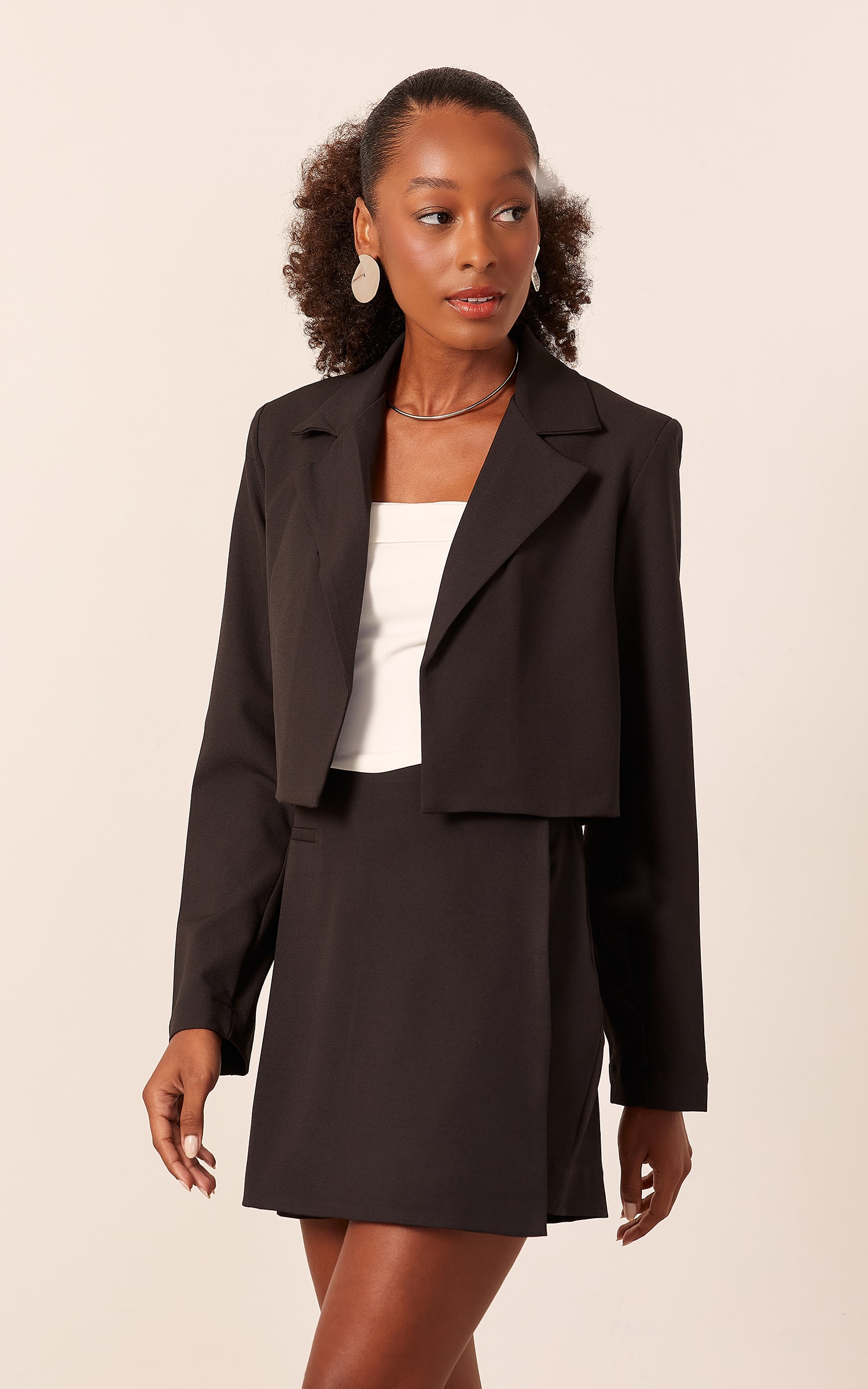 Blazer Sweet Cropped Preto