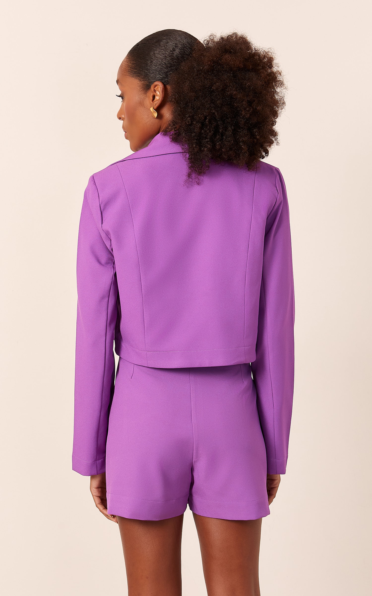 Blazer Sweet Cropped Roxo