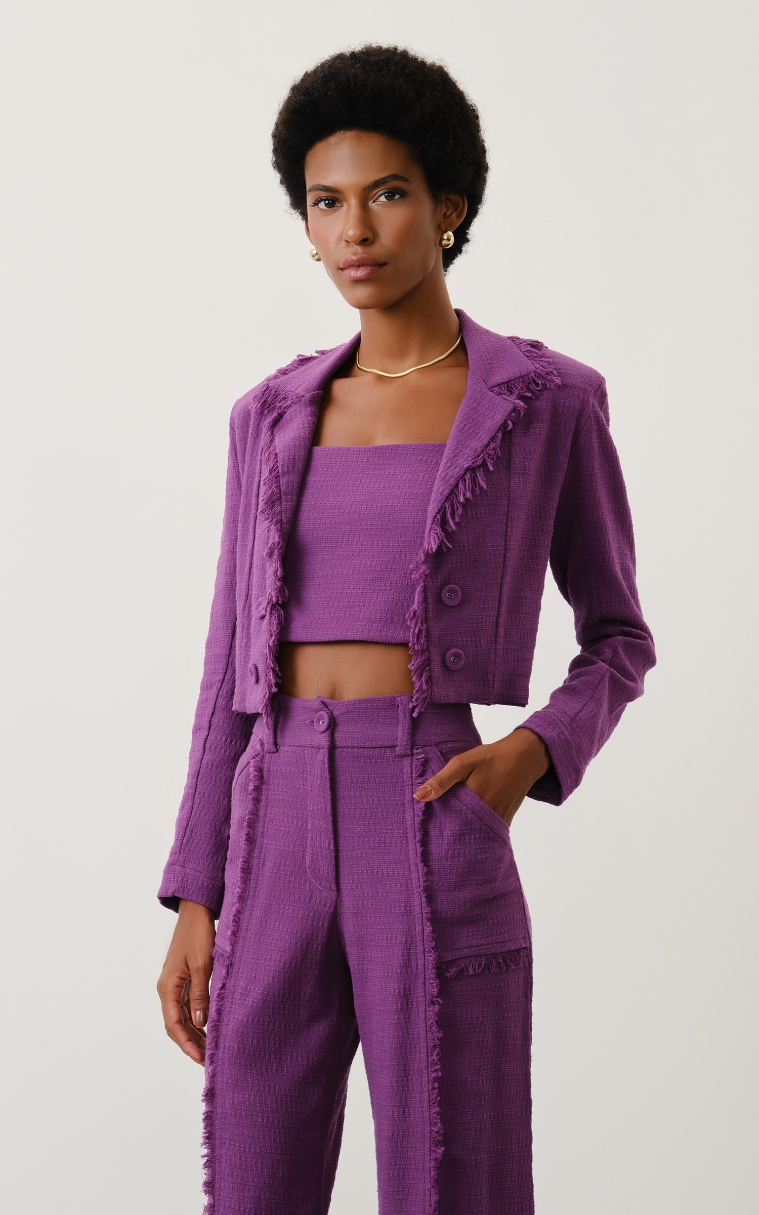 Blazer Tweed Aspen Ametista