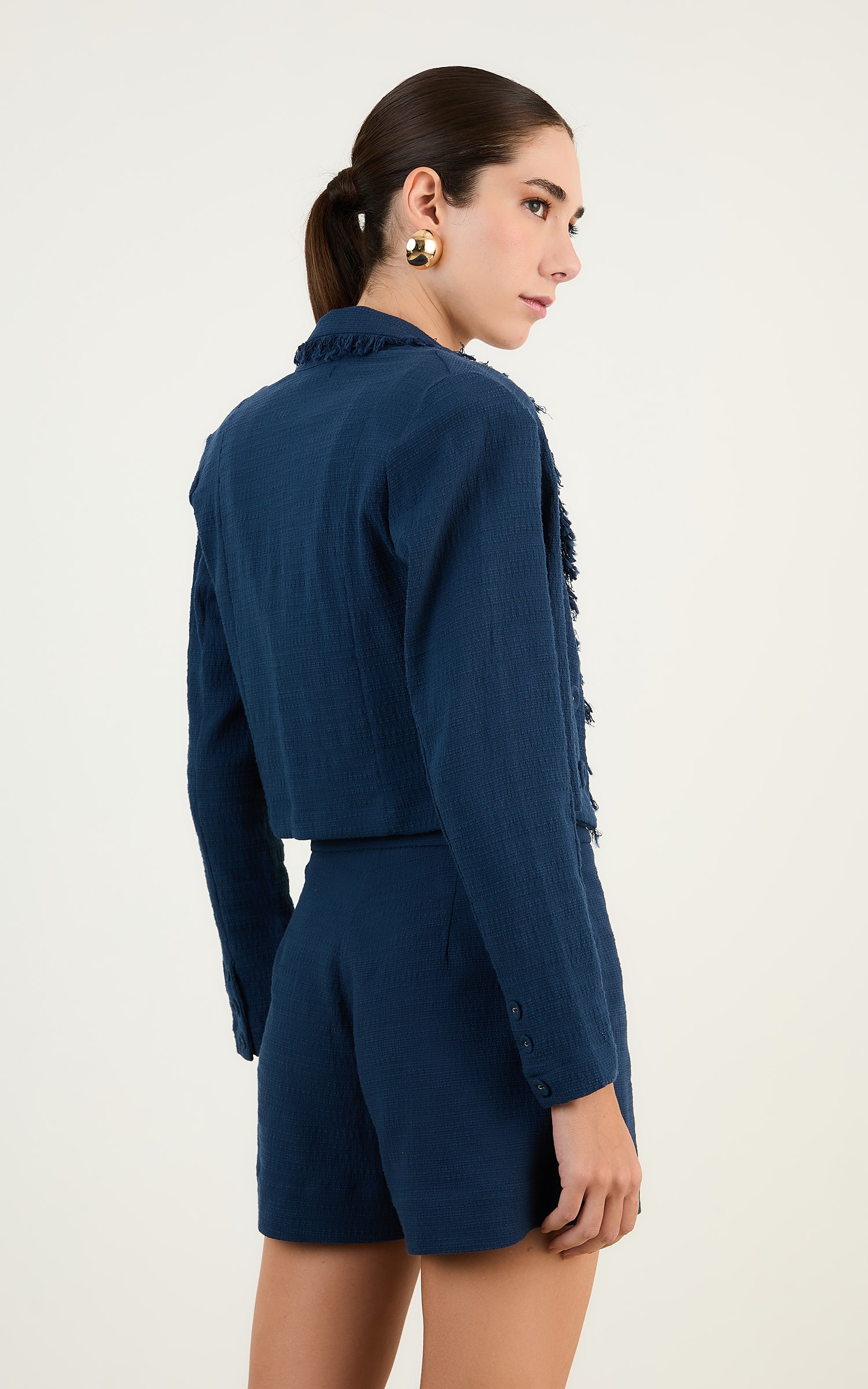 Blazer Tweed Aspen Marinho