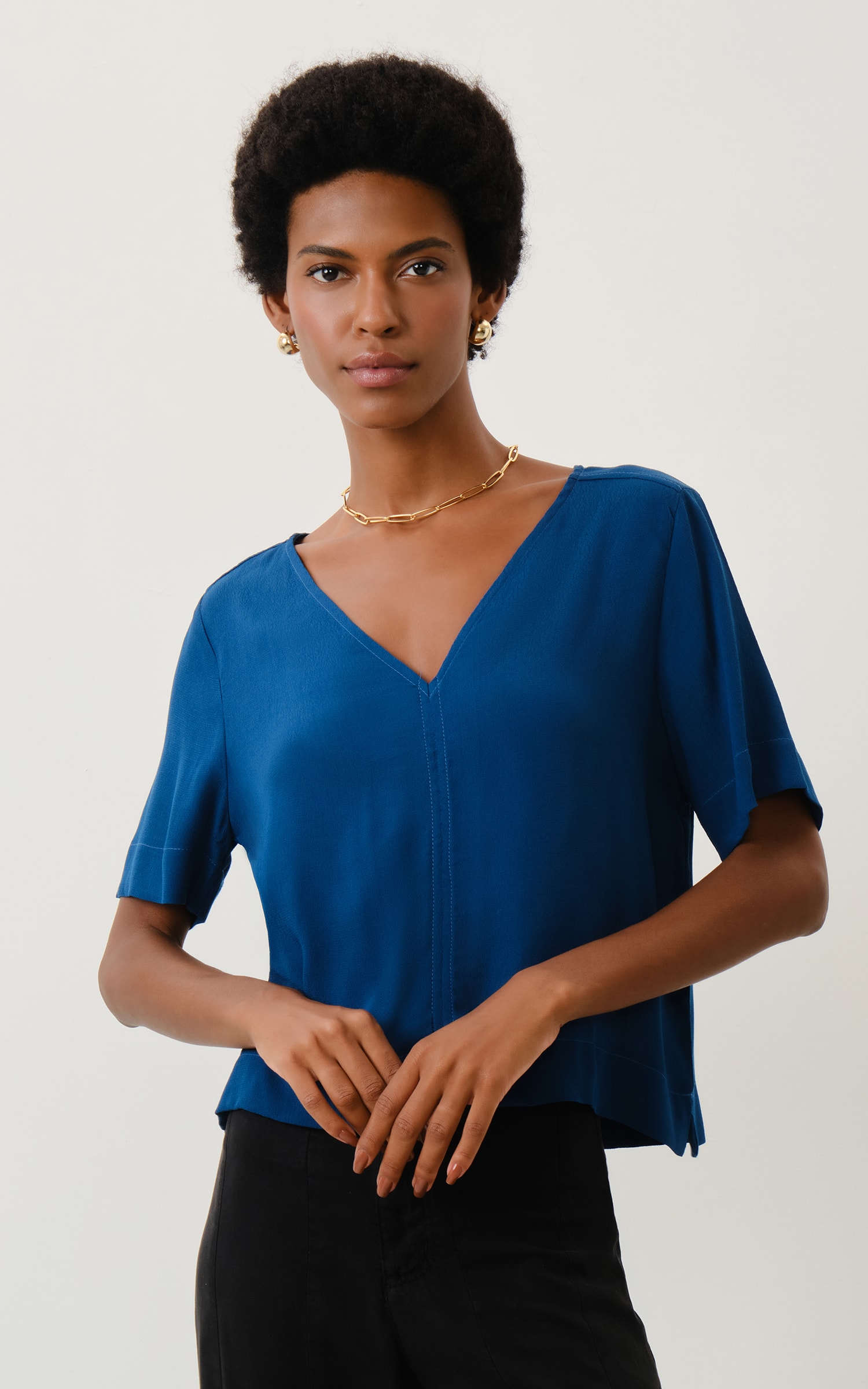 Blusa a Fio River Cobalto