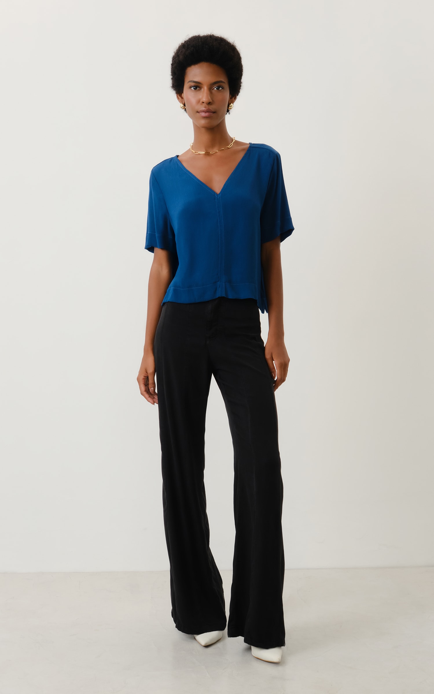 Blusa a Fio River Cobalto