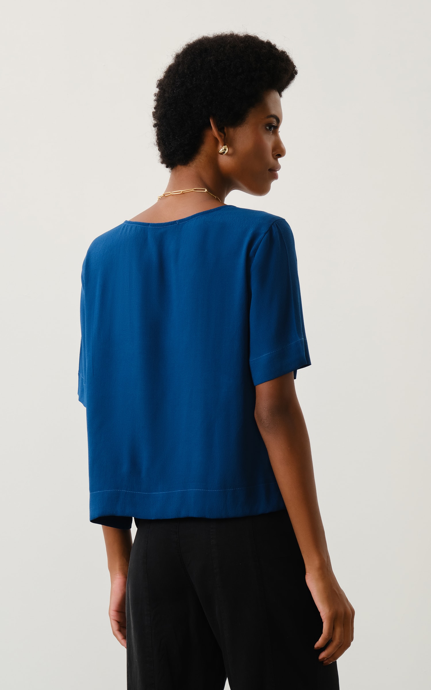 Blusa a Fio River Cobalto