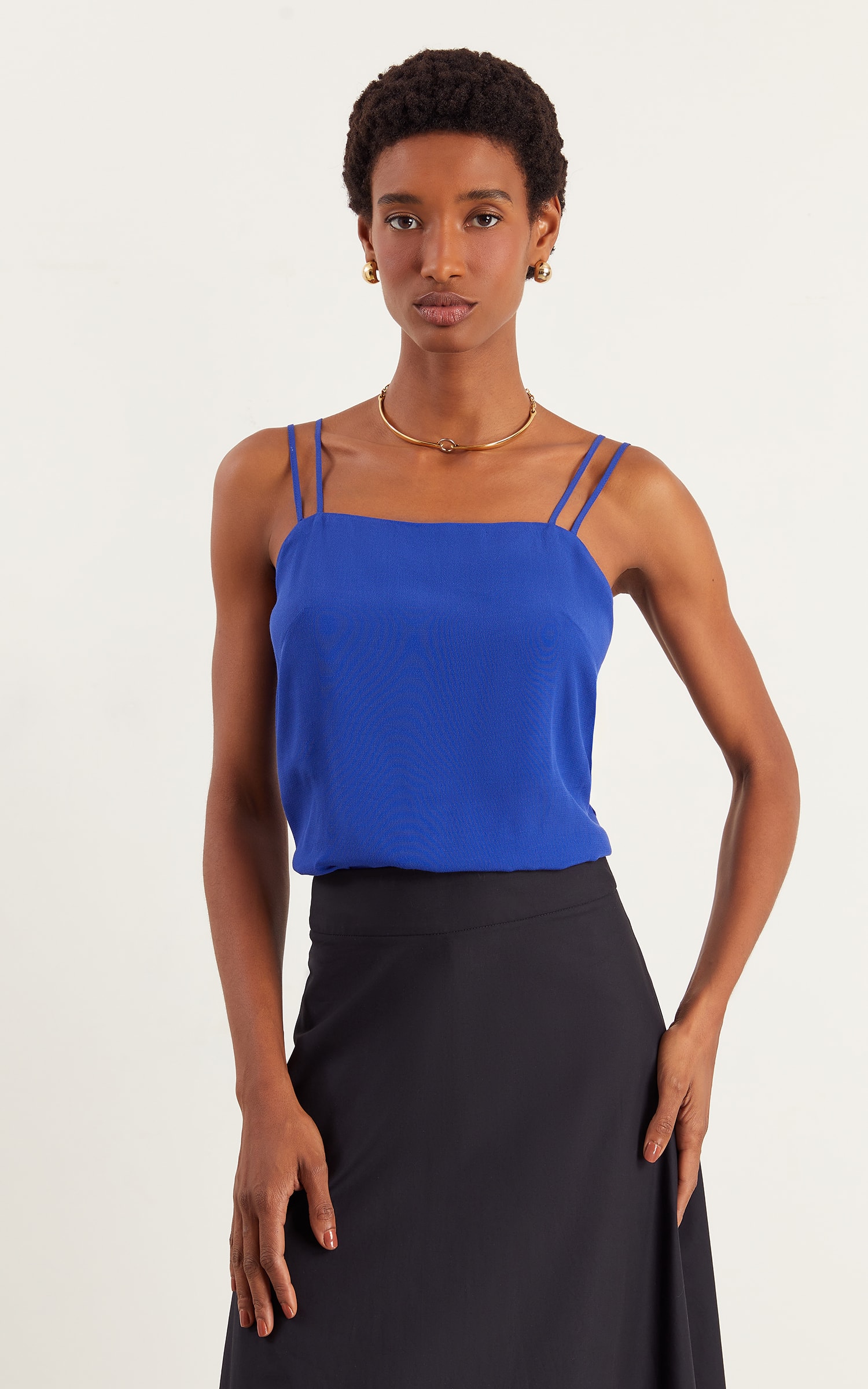 Blusa Alça Dupla Enseada Azul