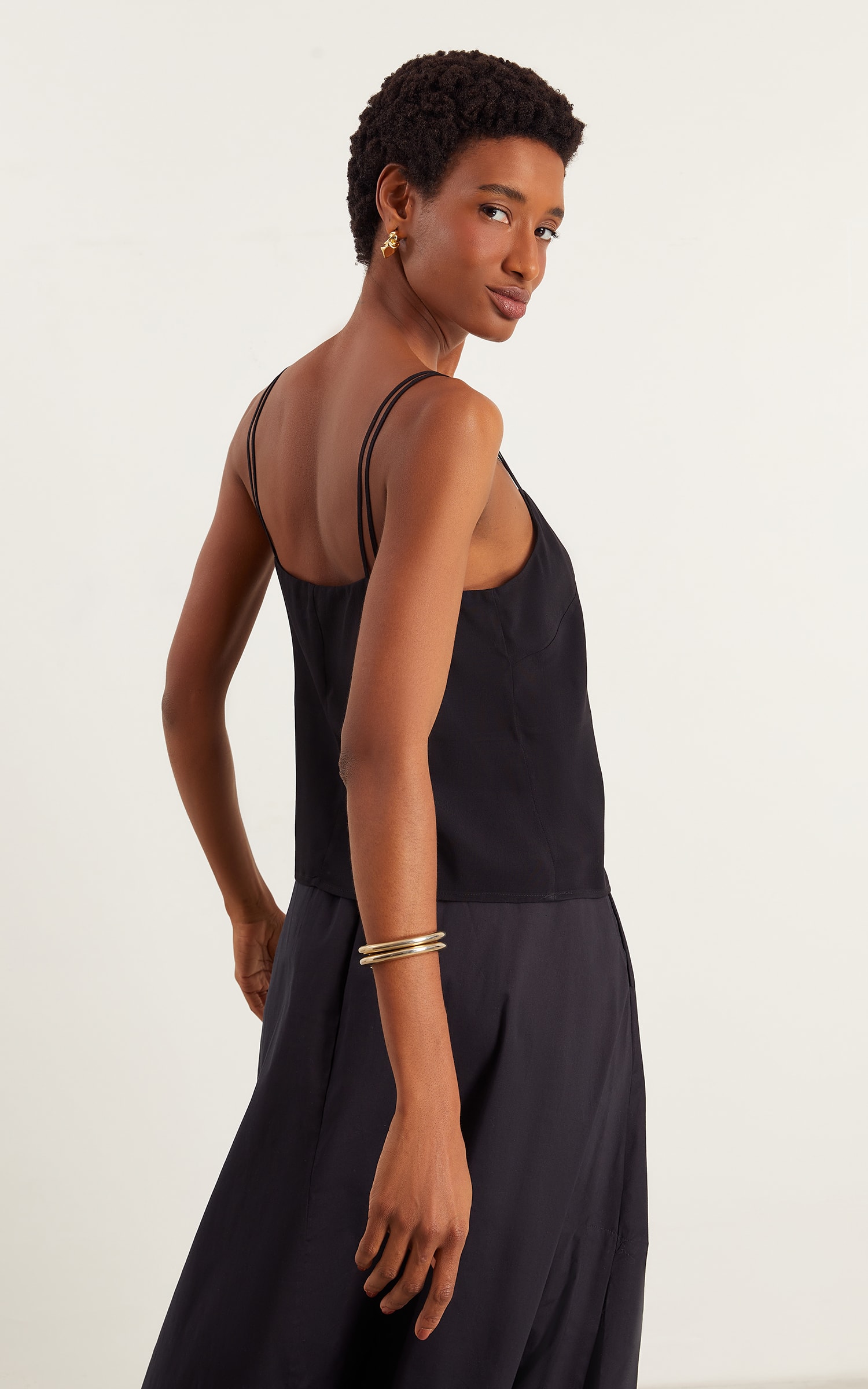 Blusa Alça Dupla Enseada Preto