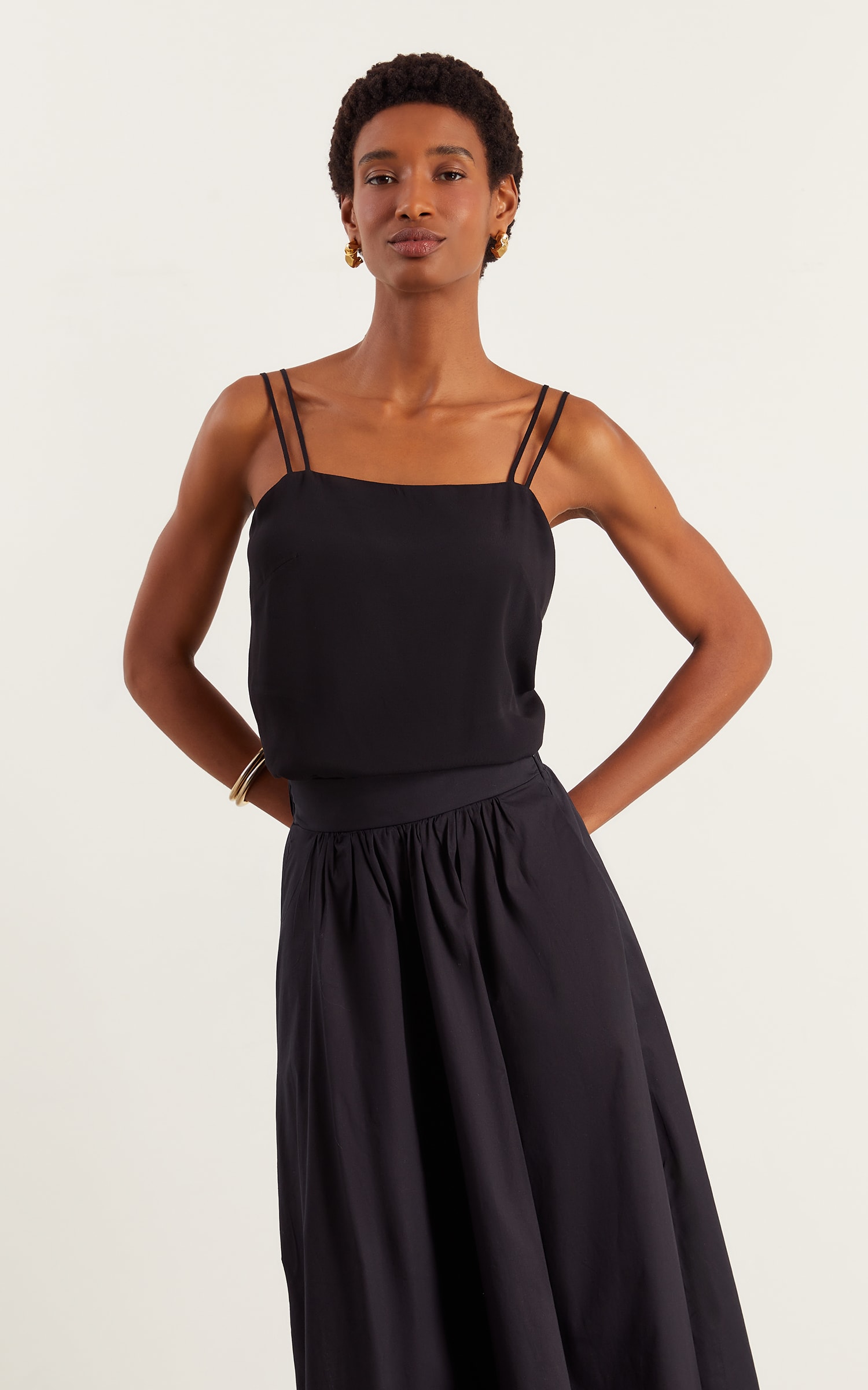 Blusa Alça Dupla Enseada Preto