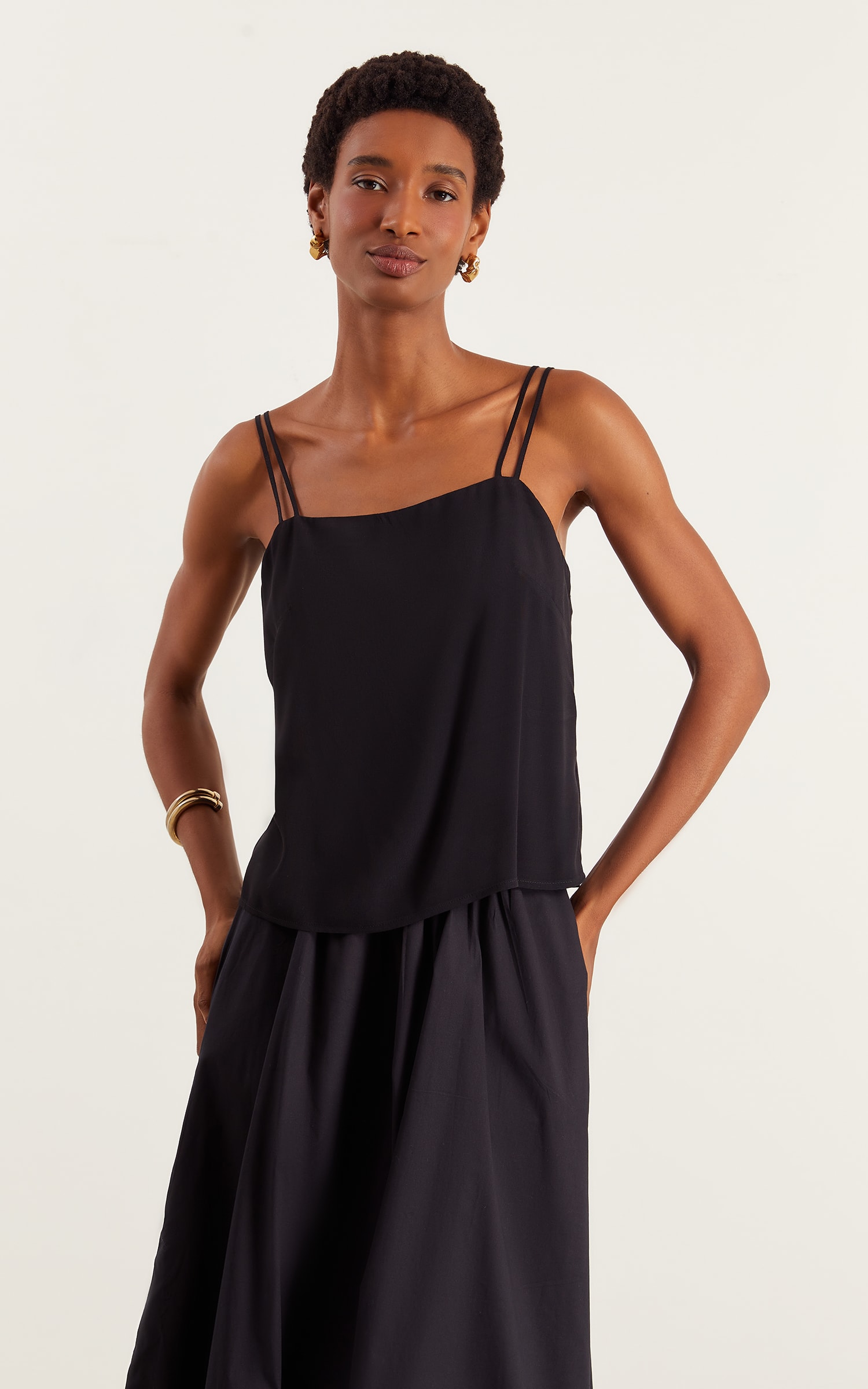Blusa Alça Dupla Enseada Preto