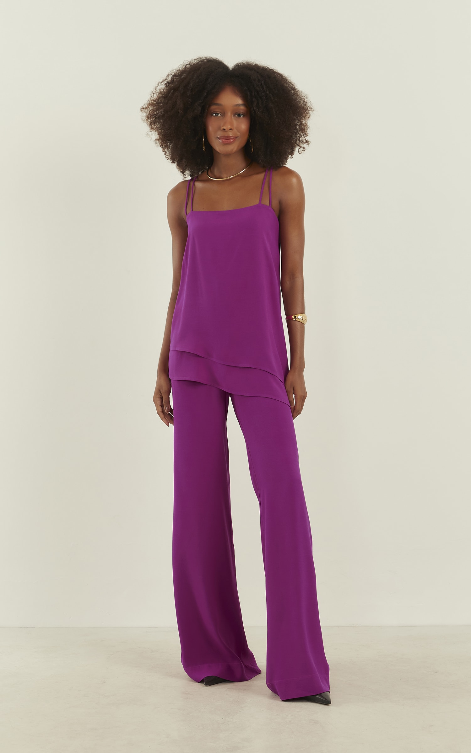 Blusa Alongada Ravena Fúcsia