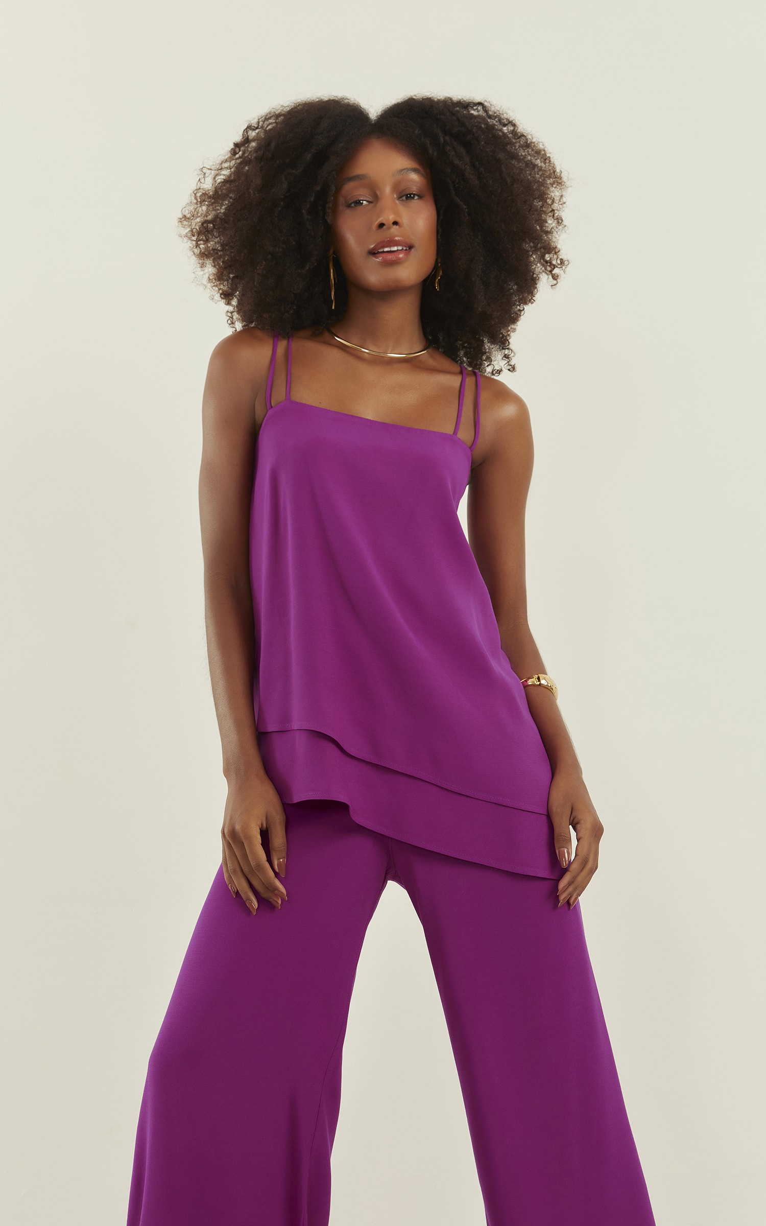 Blusa Alongada Ravena Fúcsia