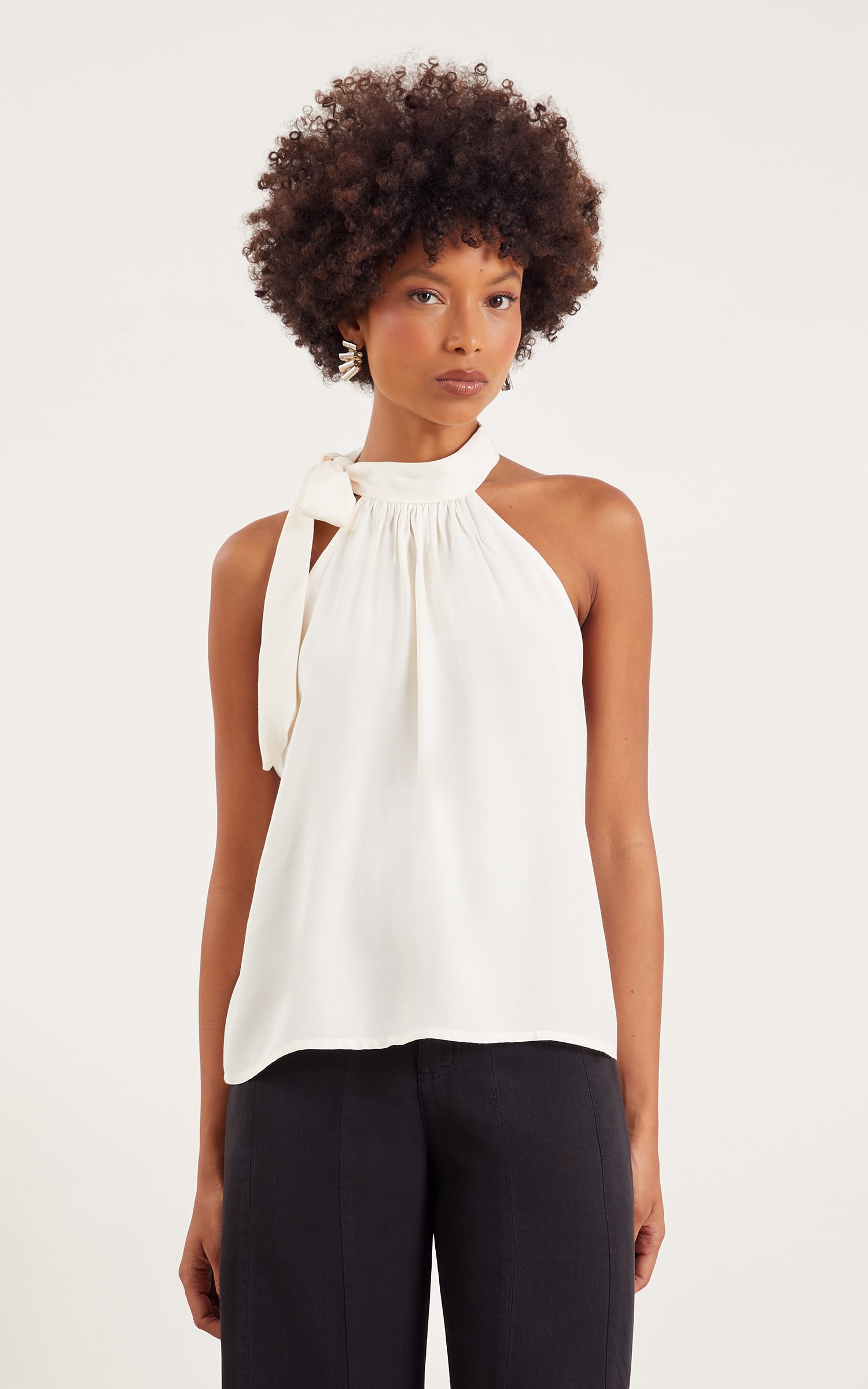 Blusa Amarração Flora Off White