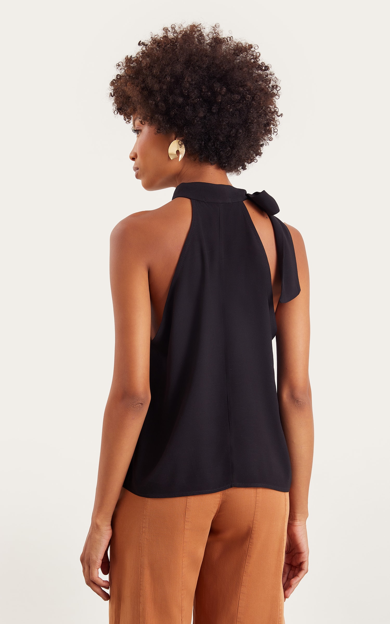 Blusa Amarração Flora Preto