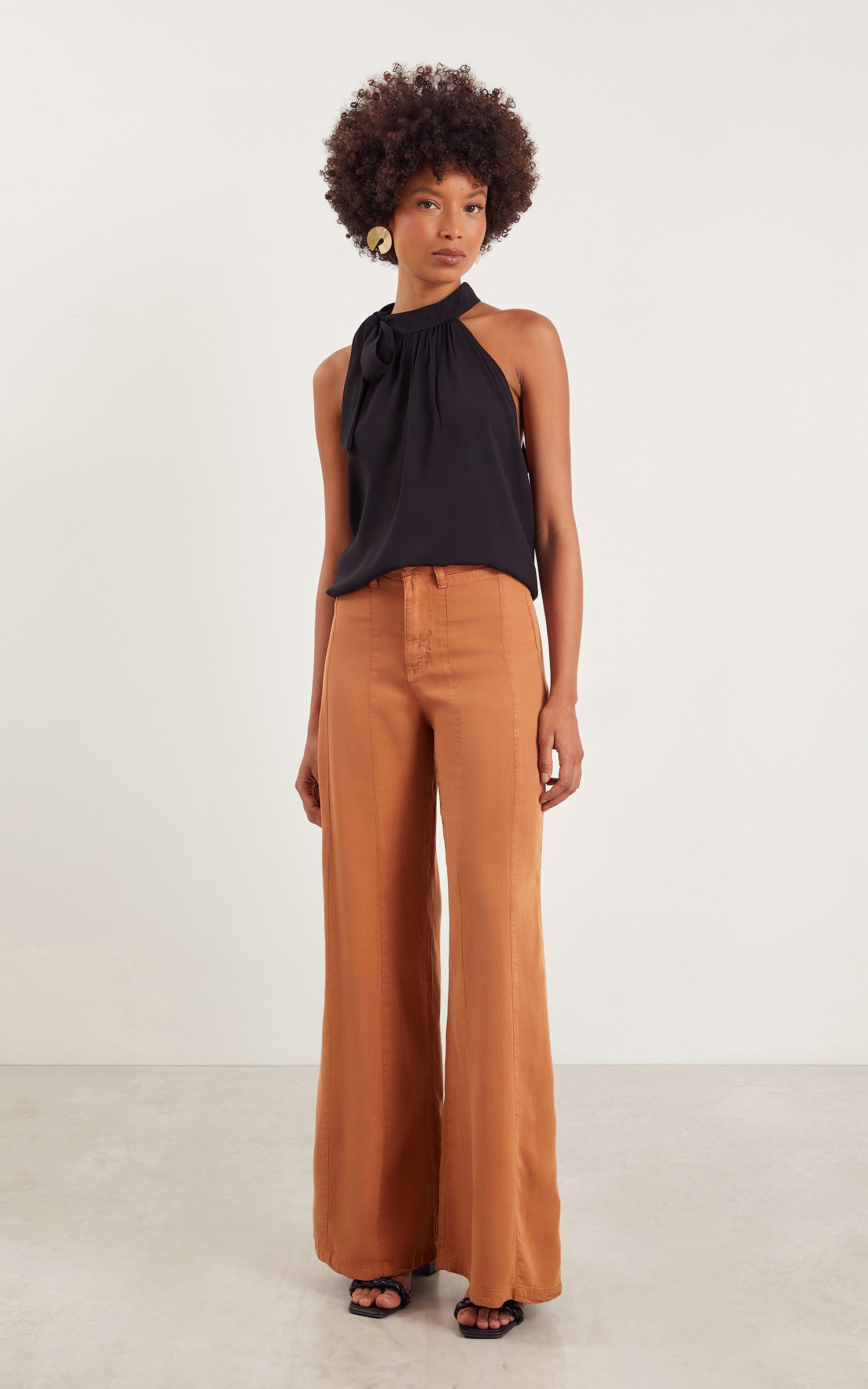 Blusa Amarração Flora Preto