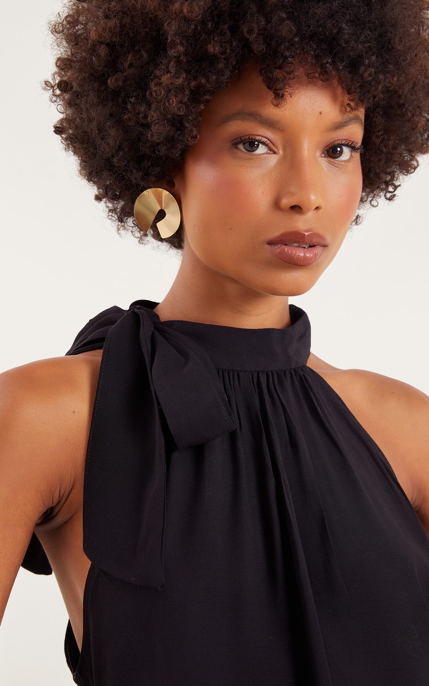 Blusa Amarração Flora Preto