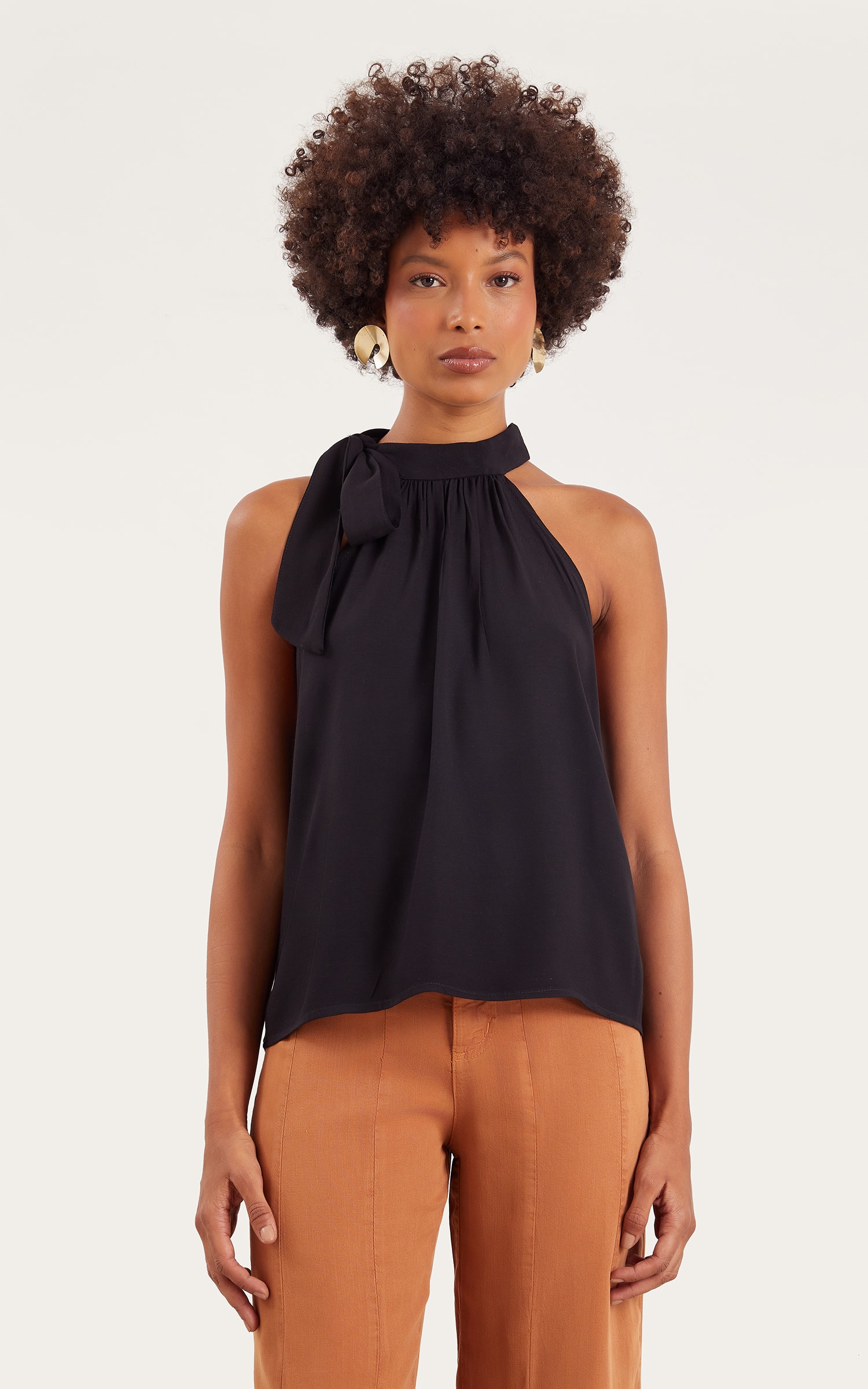 Blusa Amarração Flora Preto