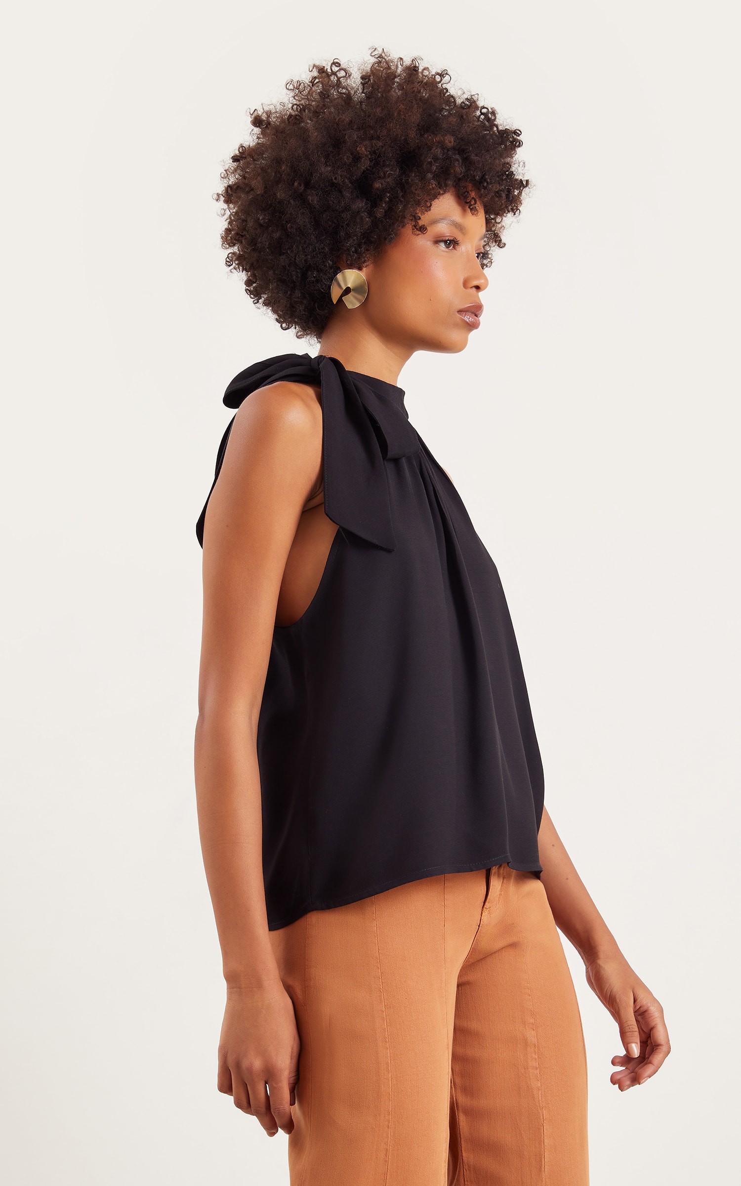 Blusa Amarração Flora Preto
