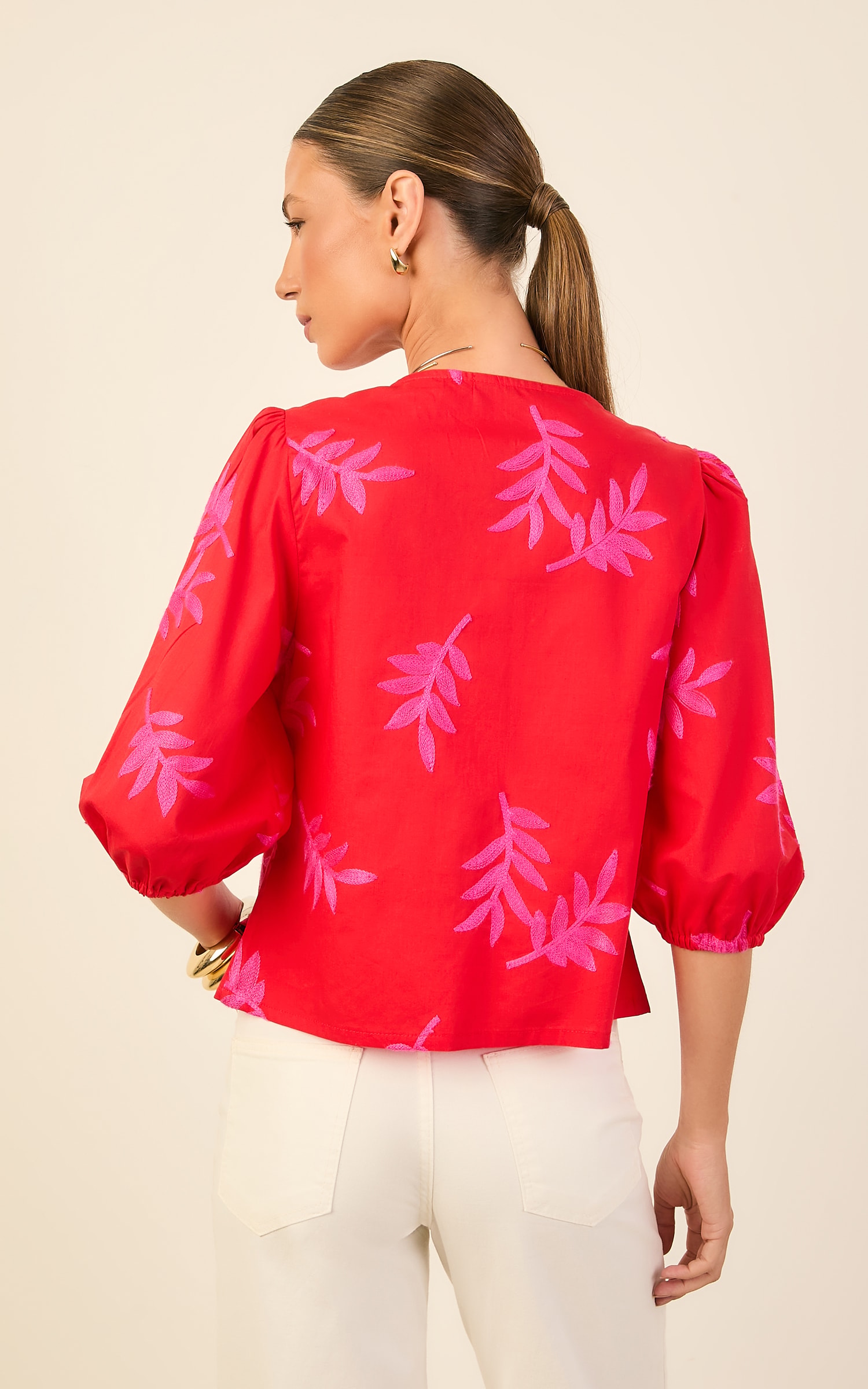 Blusa Art Detalhe Amarracao Vermelho