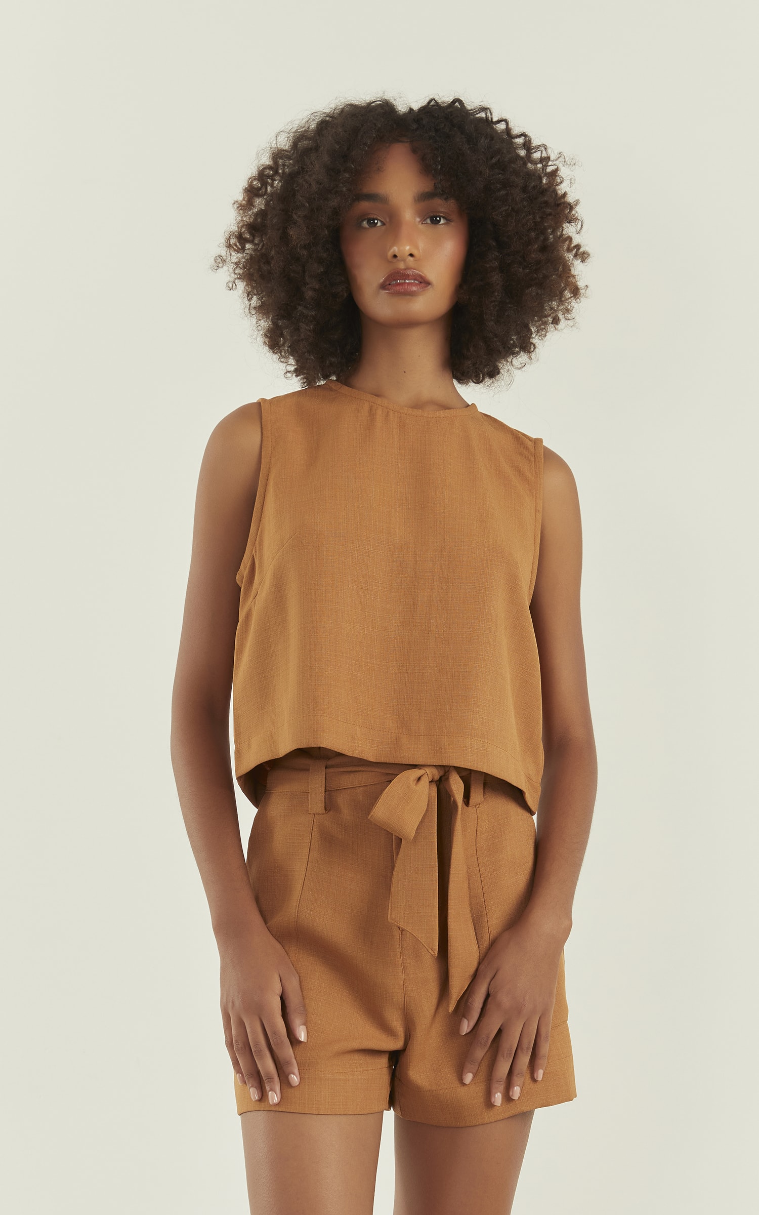 Blusa Aura Decote Canoa Cappuccino