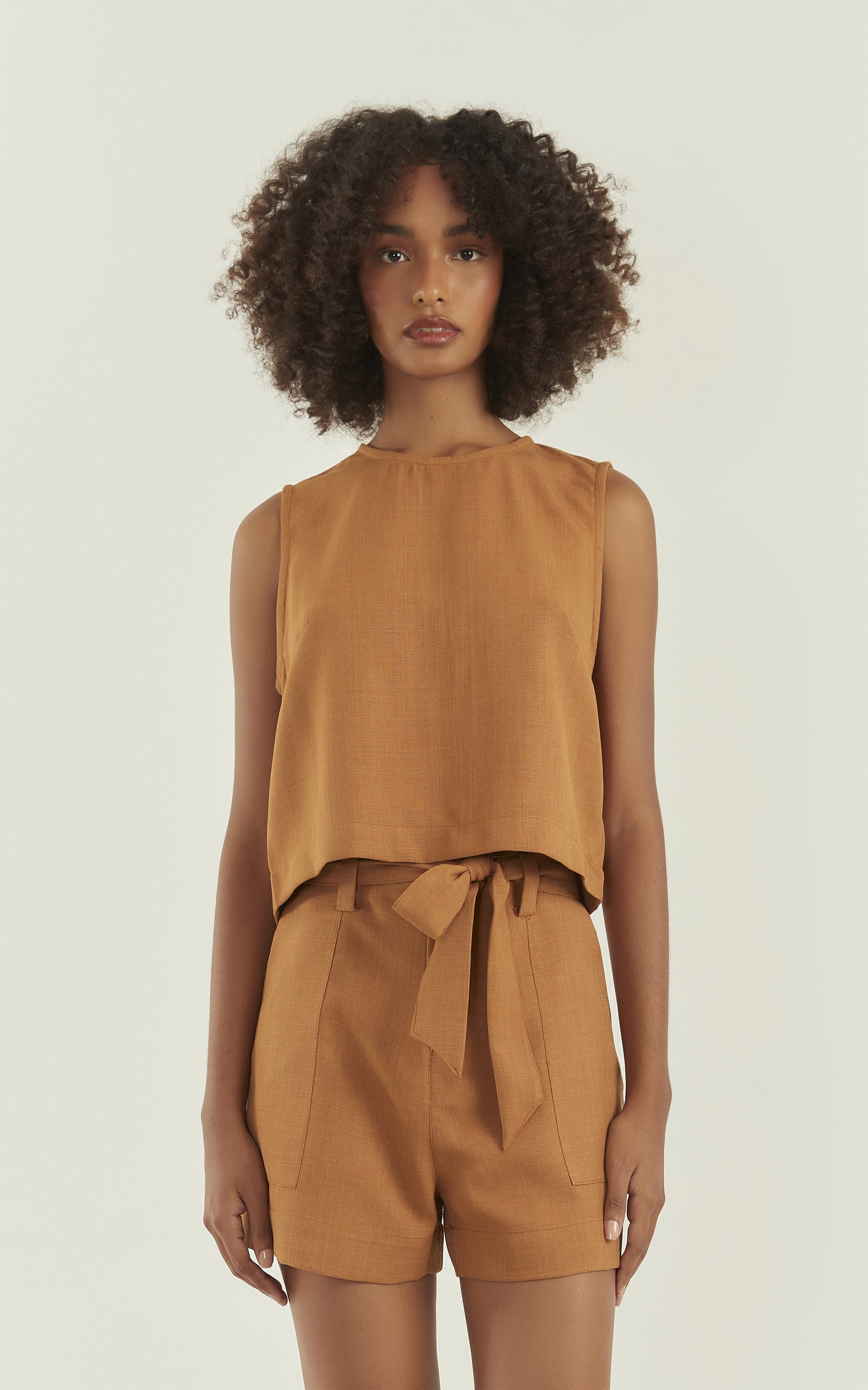 Blusa Aura Decote Canoa Cappuccino