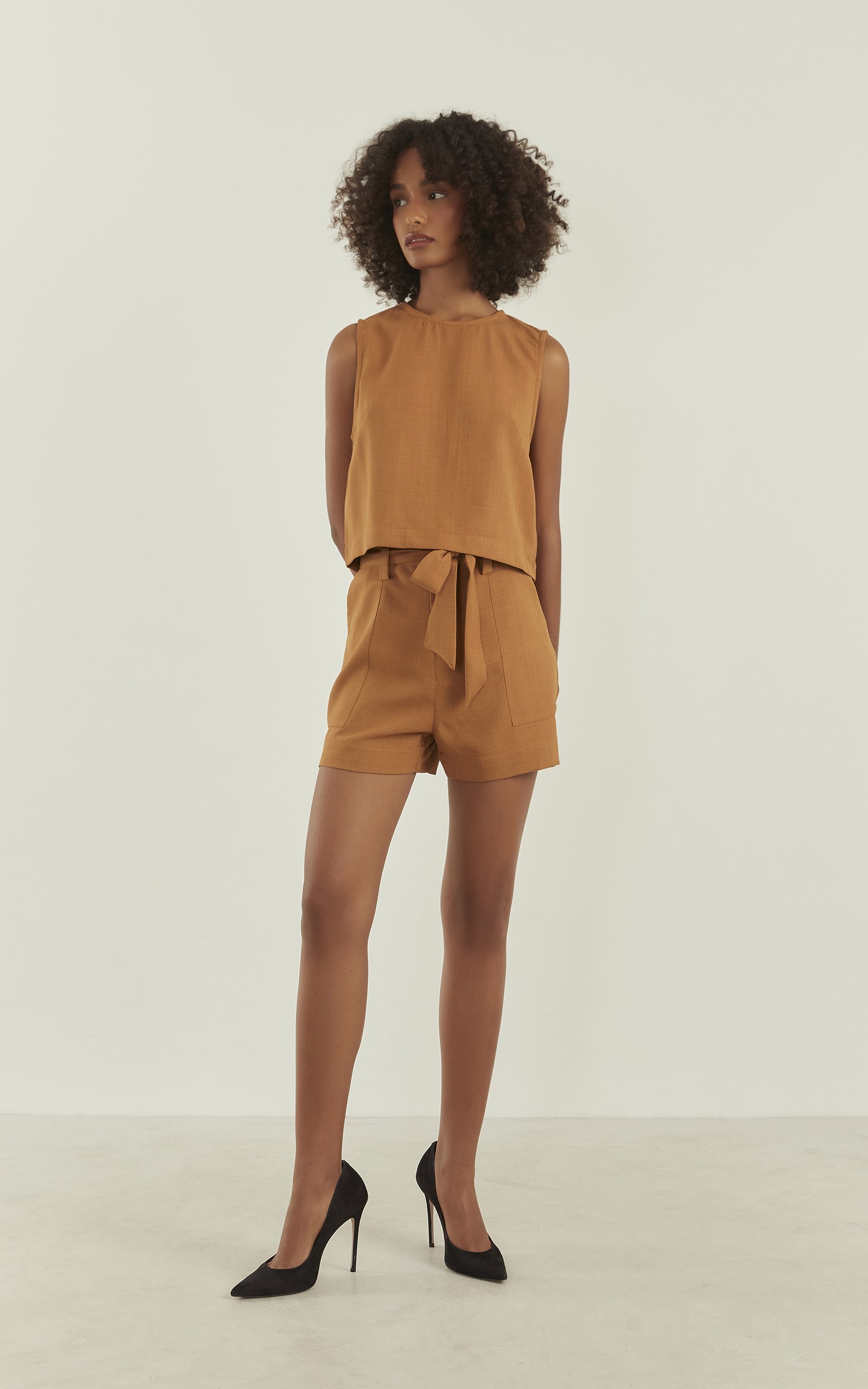 Blusa Aura Decote Canoa Cappuccino
