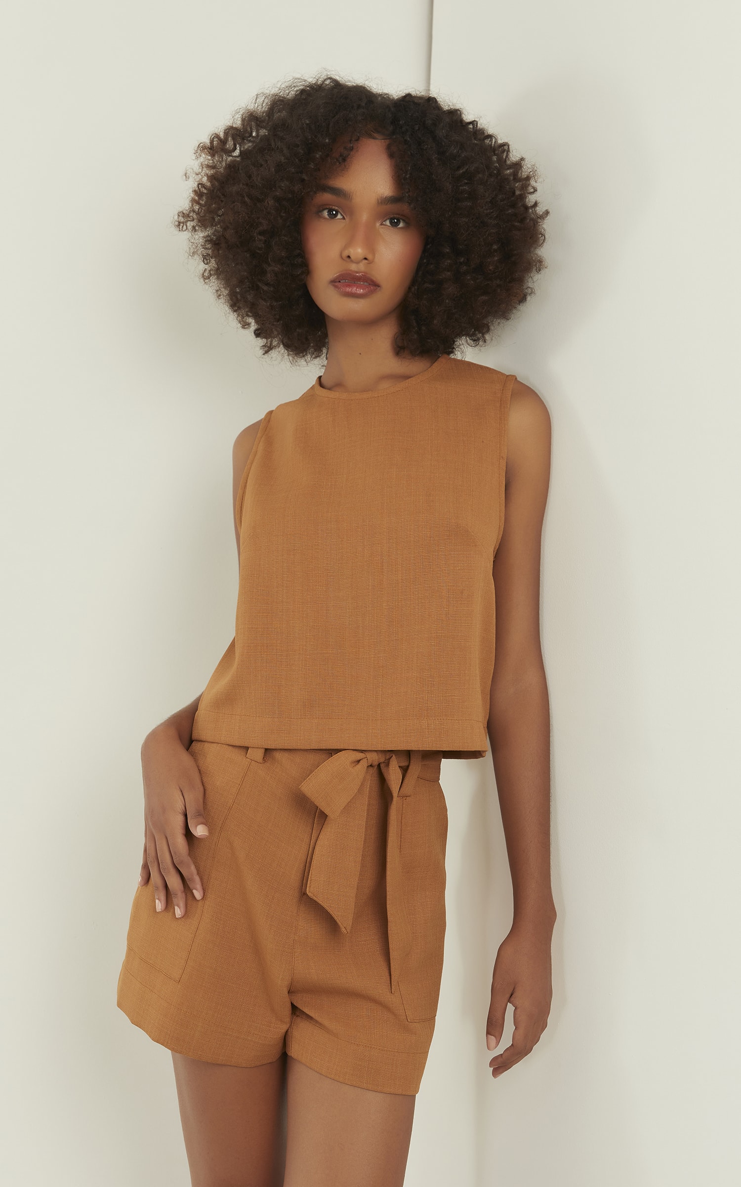 Blusa Aura Decote Canoa Cappuccino