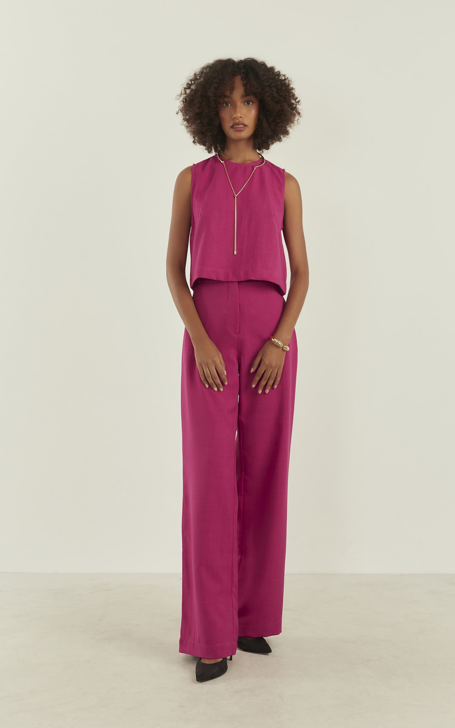 Blusa Aura Decote Canoa Fúcsia