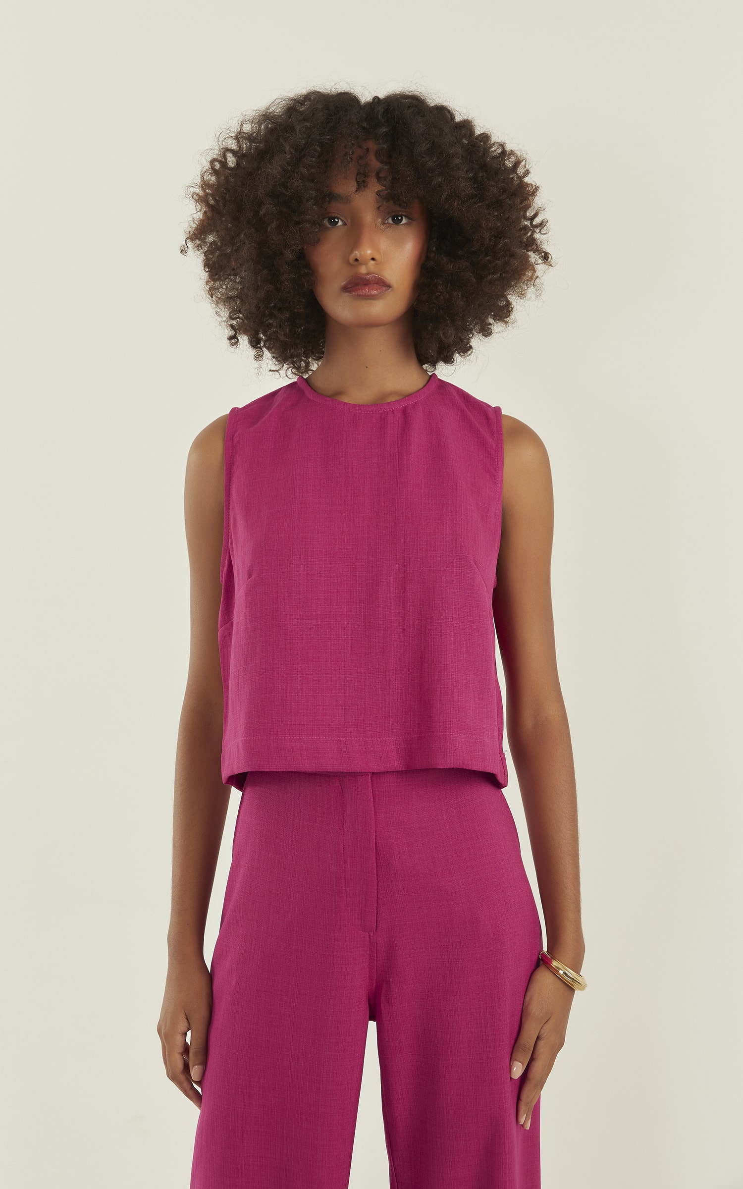 Blusa Aura Decote Canoa Fúcsia