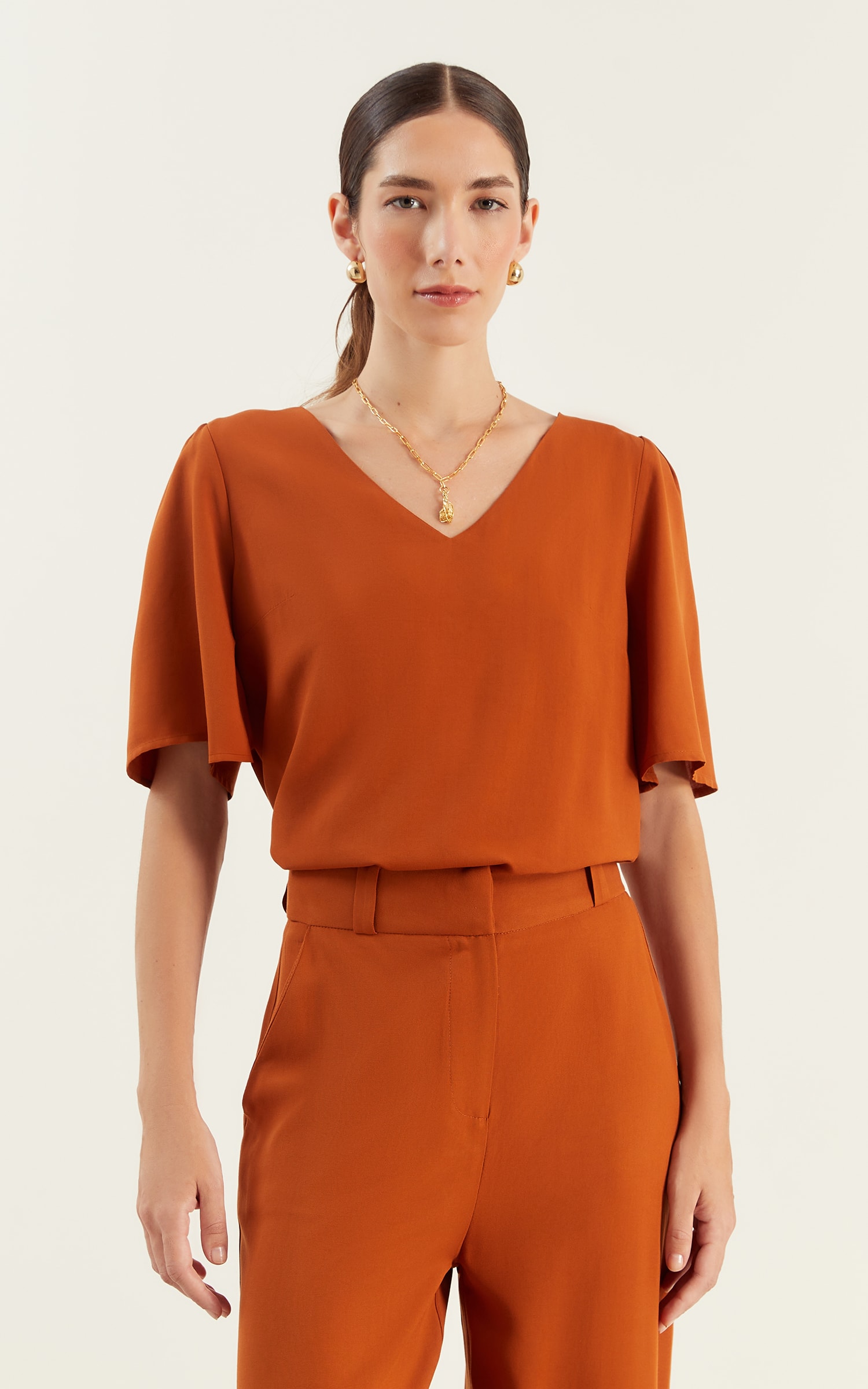 Blusa Basic Caramelo