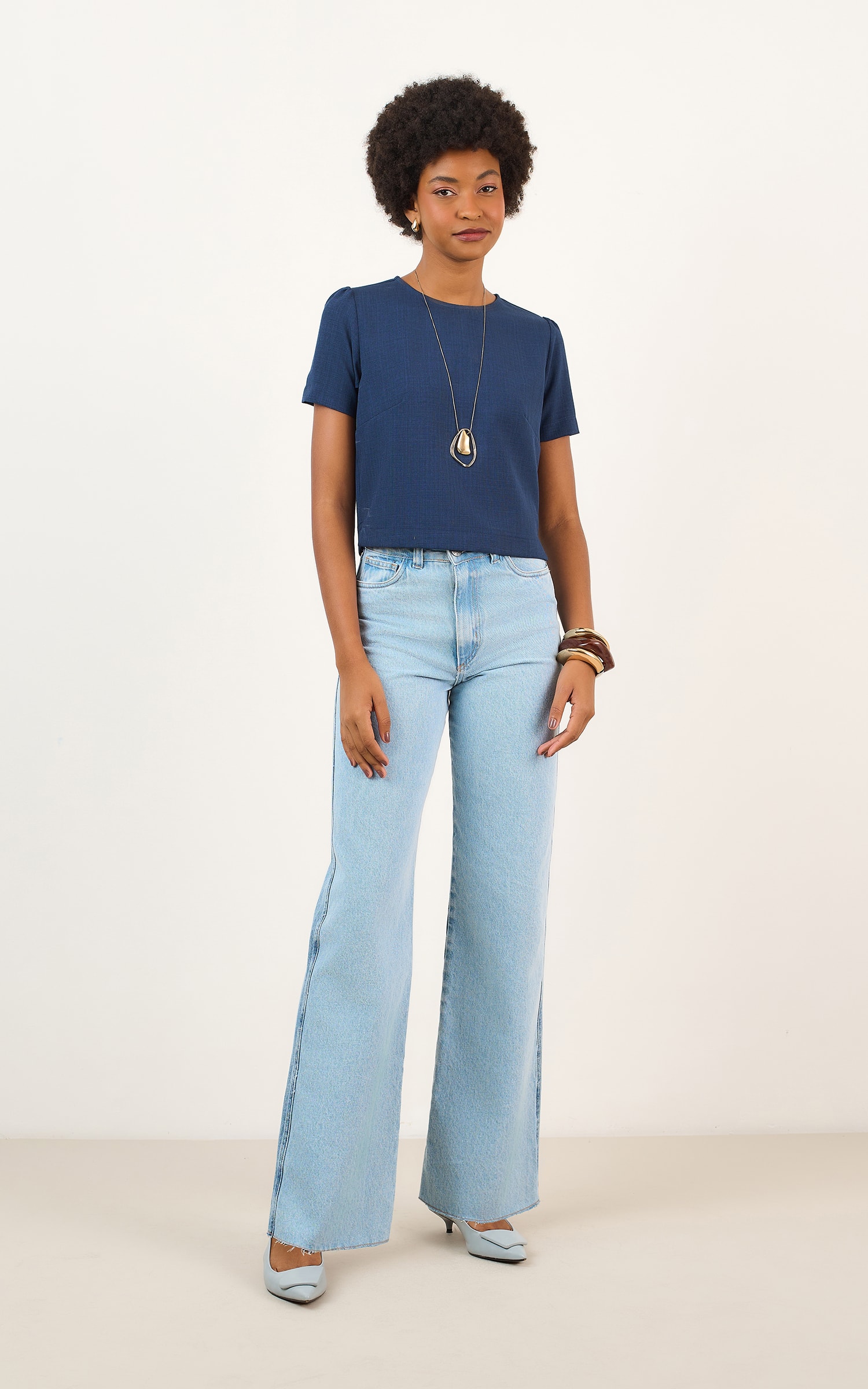 Blusa Basic Mosaic Marinho