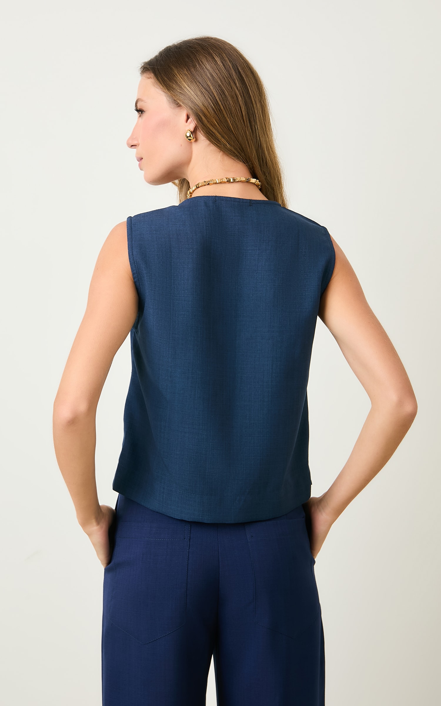 Blusa Basic Sculp Marinho