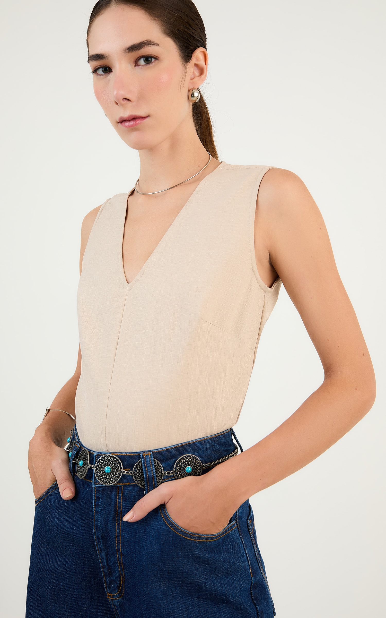 Blusa Basic Sculp Natural