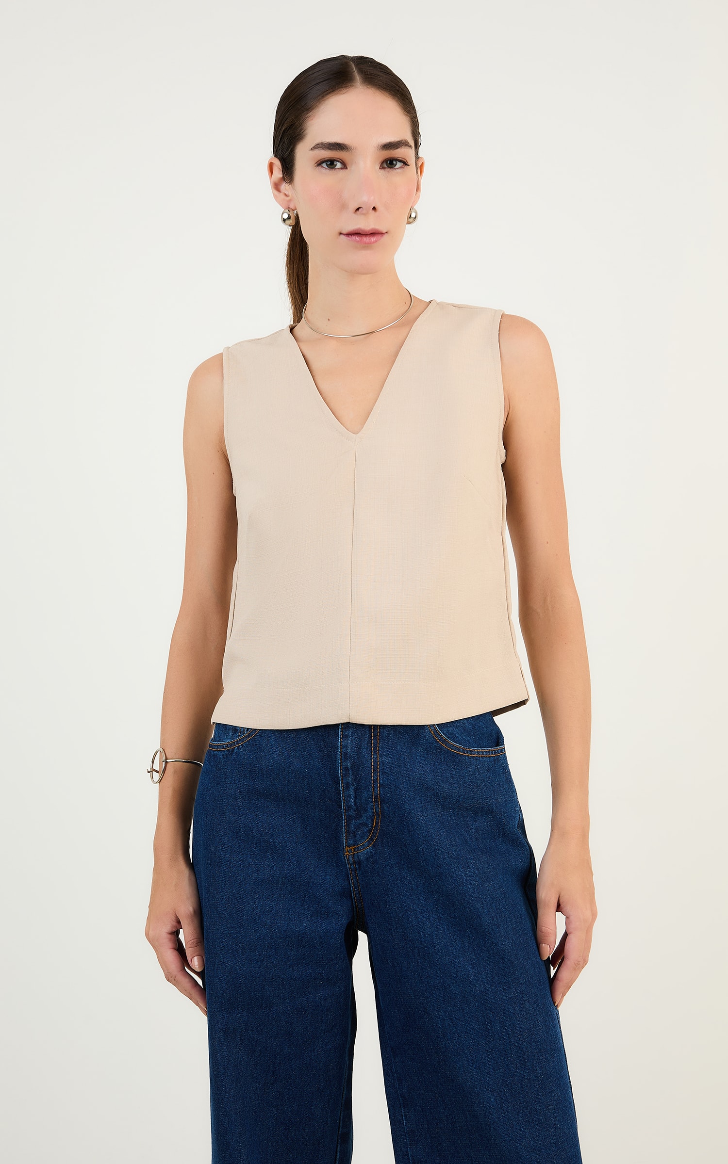 Blusa Basic Sculp Natural