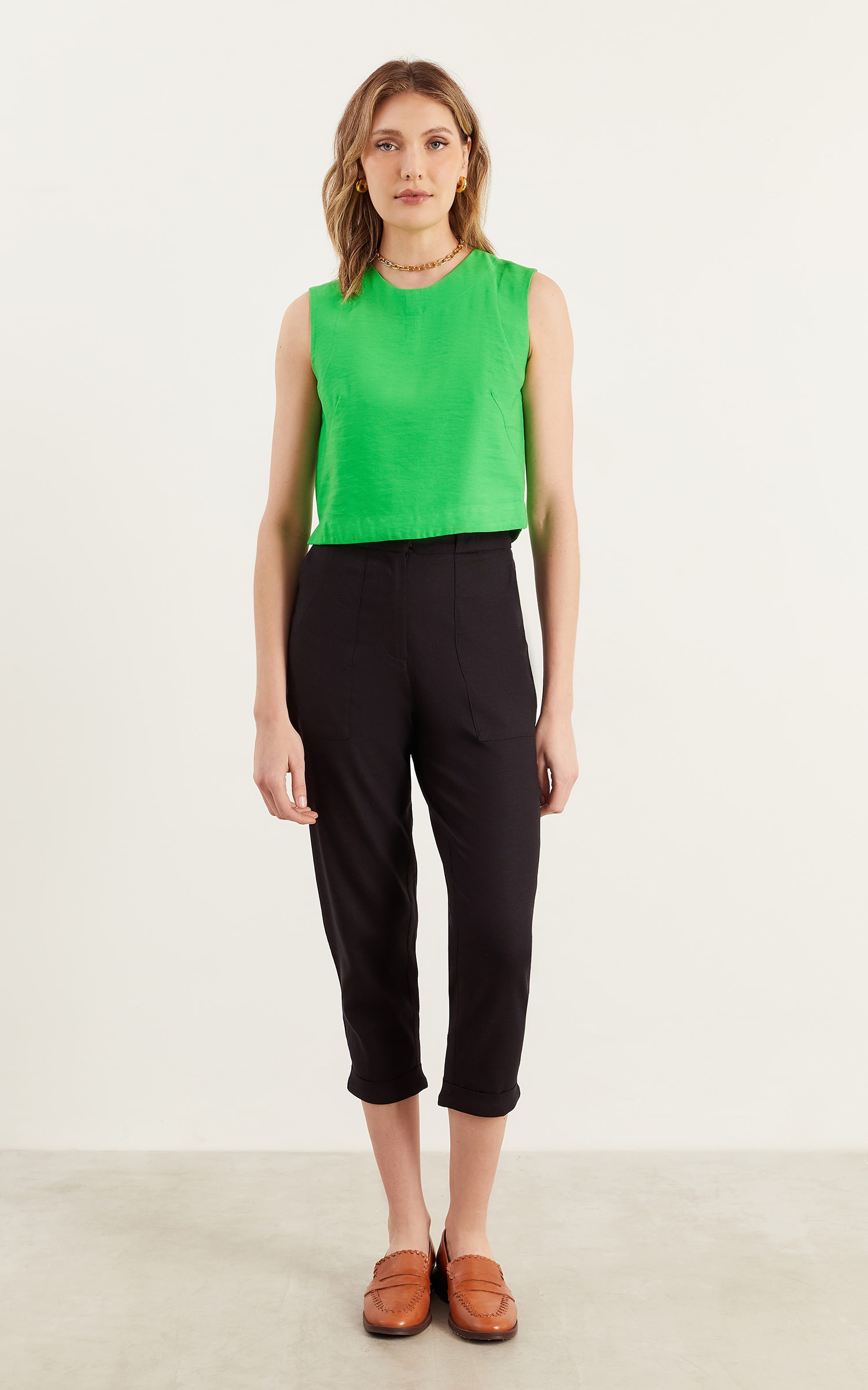 Blusa Basic Tropical Verde Tropical