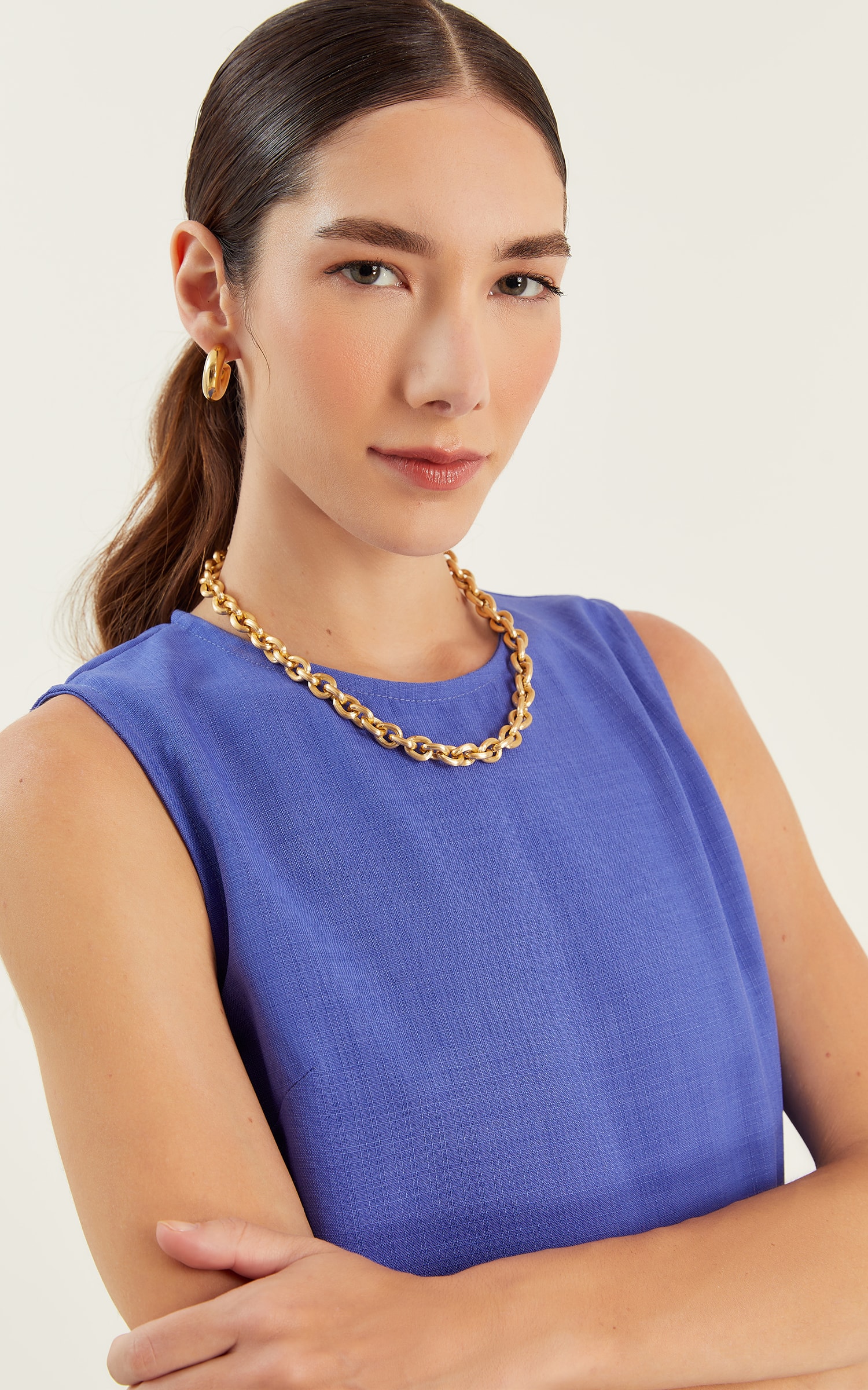 Blusa Basic Vanila Azul Prisma