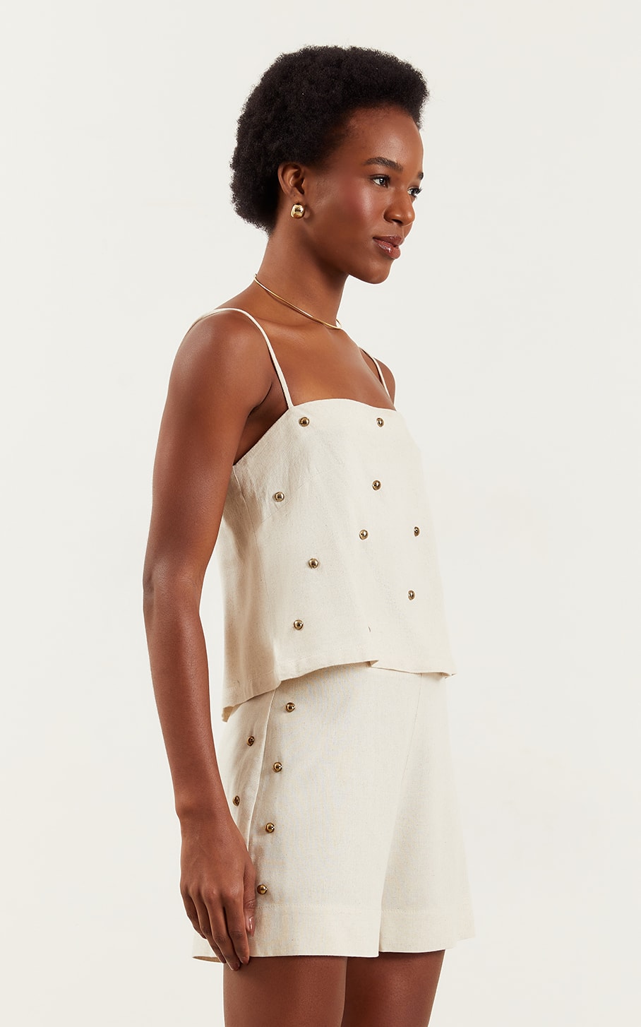 Blusa Bordado Metais Hanoi Natural