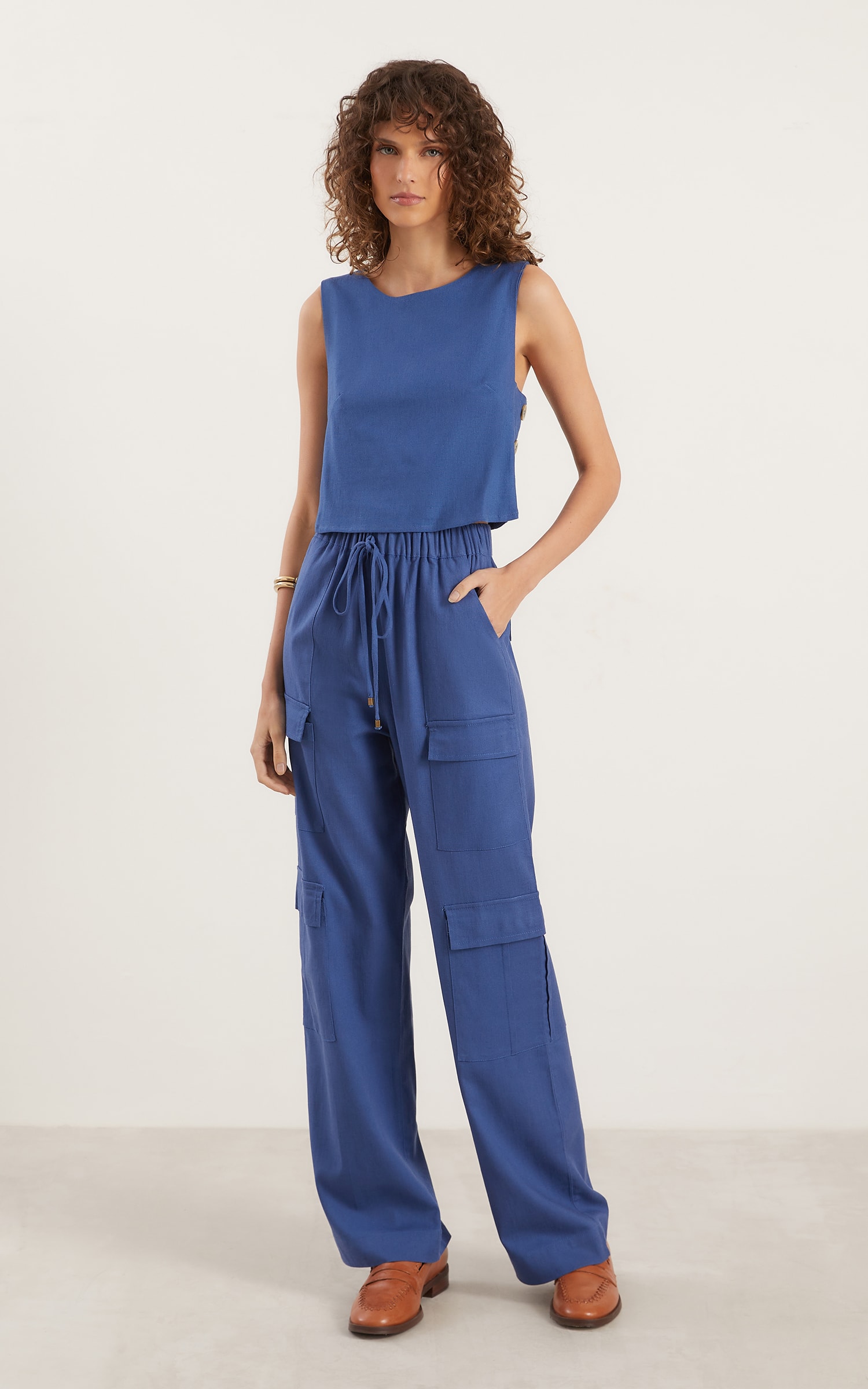 Blusa Botões Aldeia Azul Denim