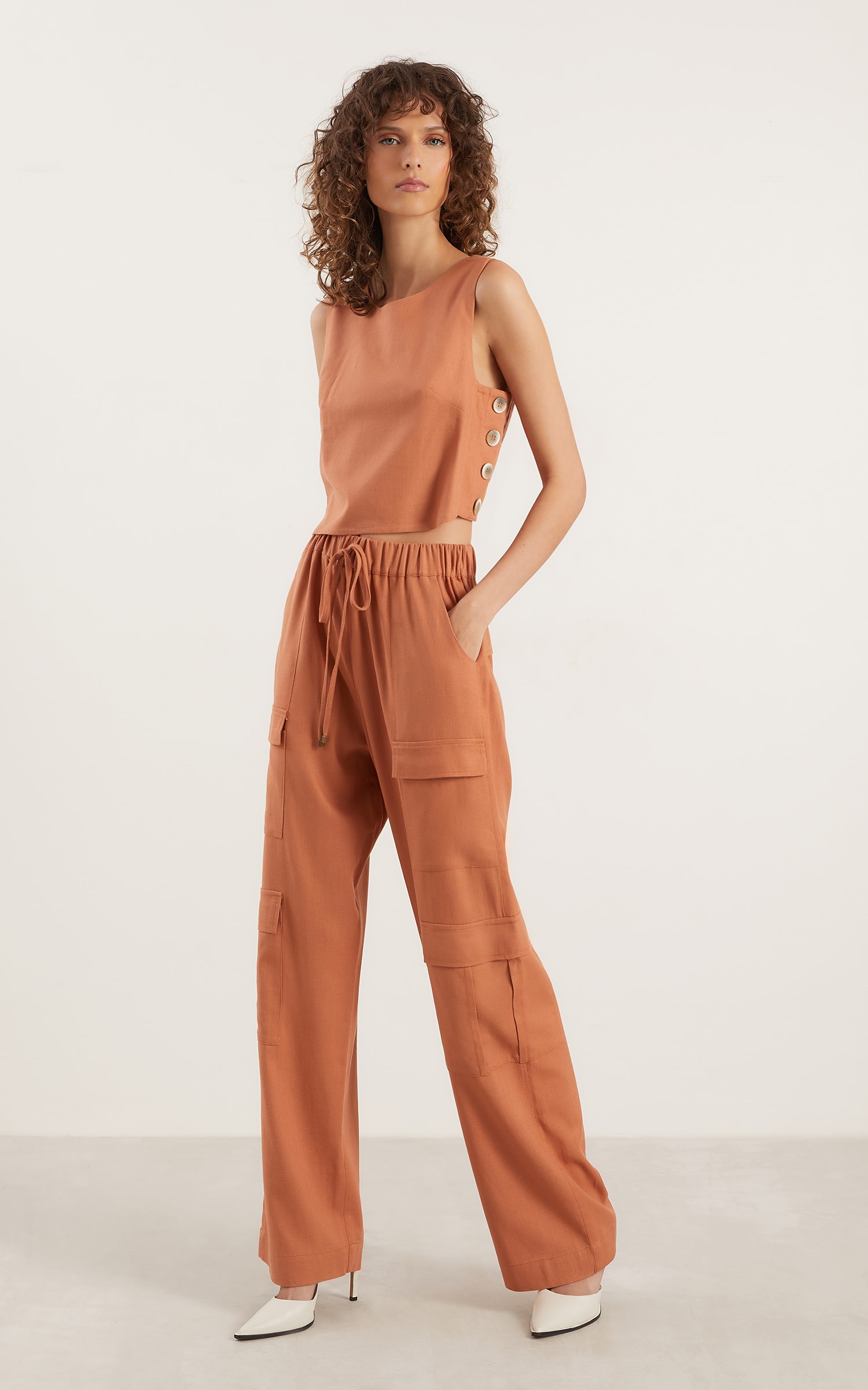 Blusa Botões Aldeia Caramelo